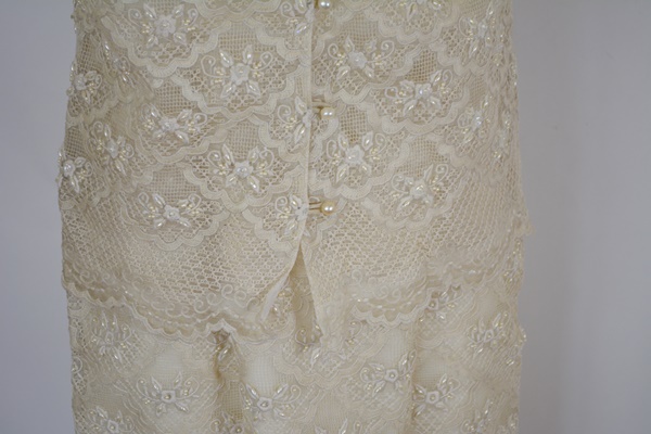 Cream Beaded Sheath (Terno) Evening Dress and Jacket
