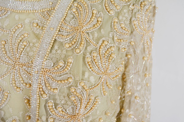 Laurence Kazar Faux Pearl Beaded Evening Dress With Jacket