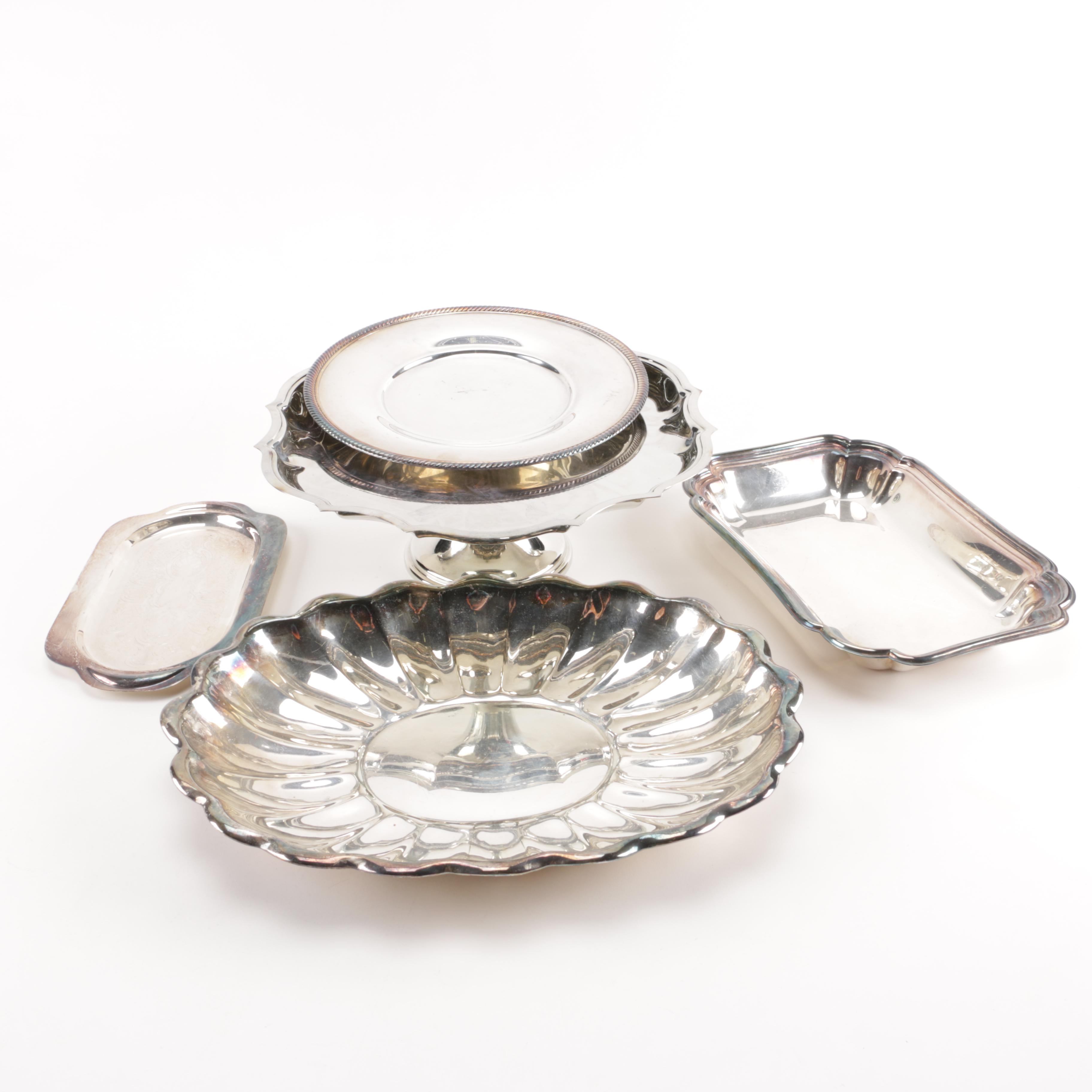 Silver Plate Serving Trays Featuring International Silver Co.