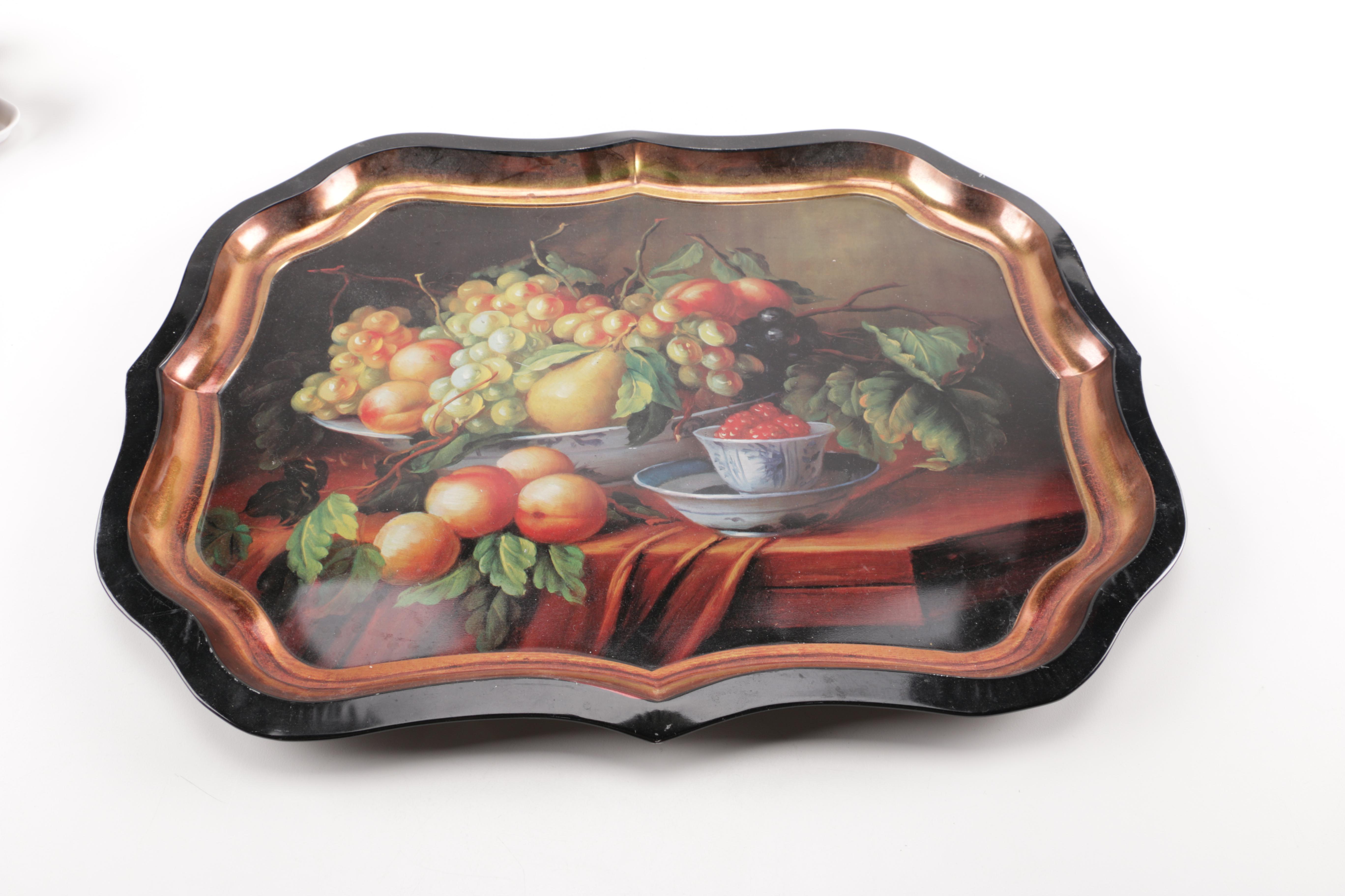 Assorted Decorative Trays Featuring Japanese and French Pieces