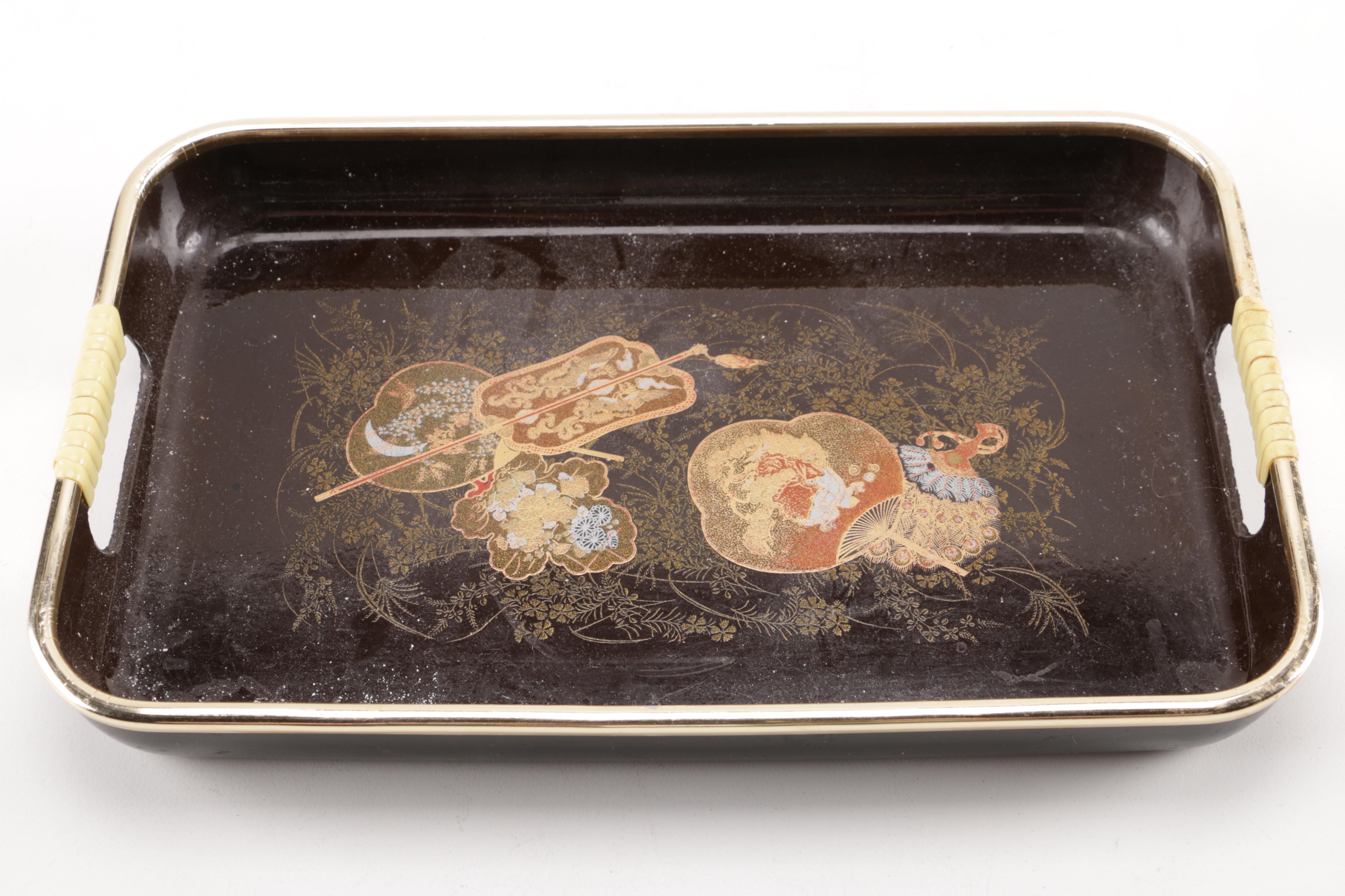 Assorted Decorative Trays Featuring Japanese and French Pieces