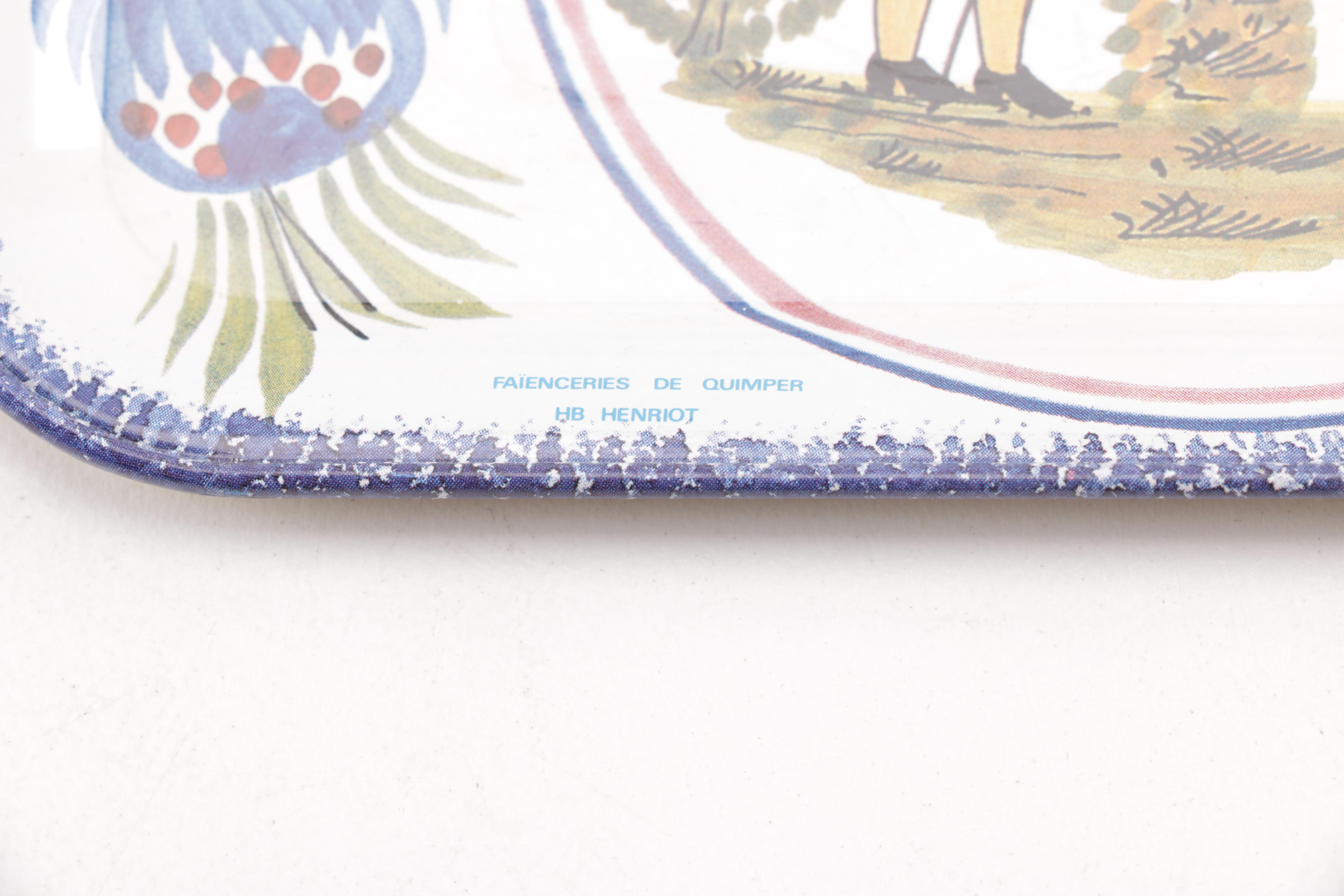 Assorted Decorative Trays Featuring Japanese and French Pieces