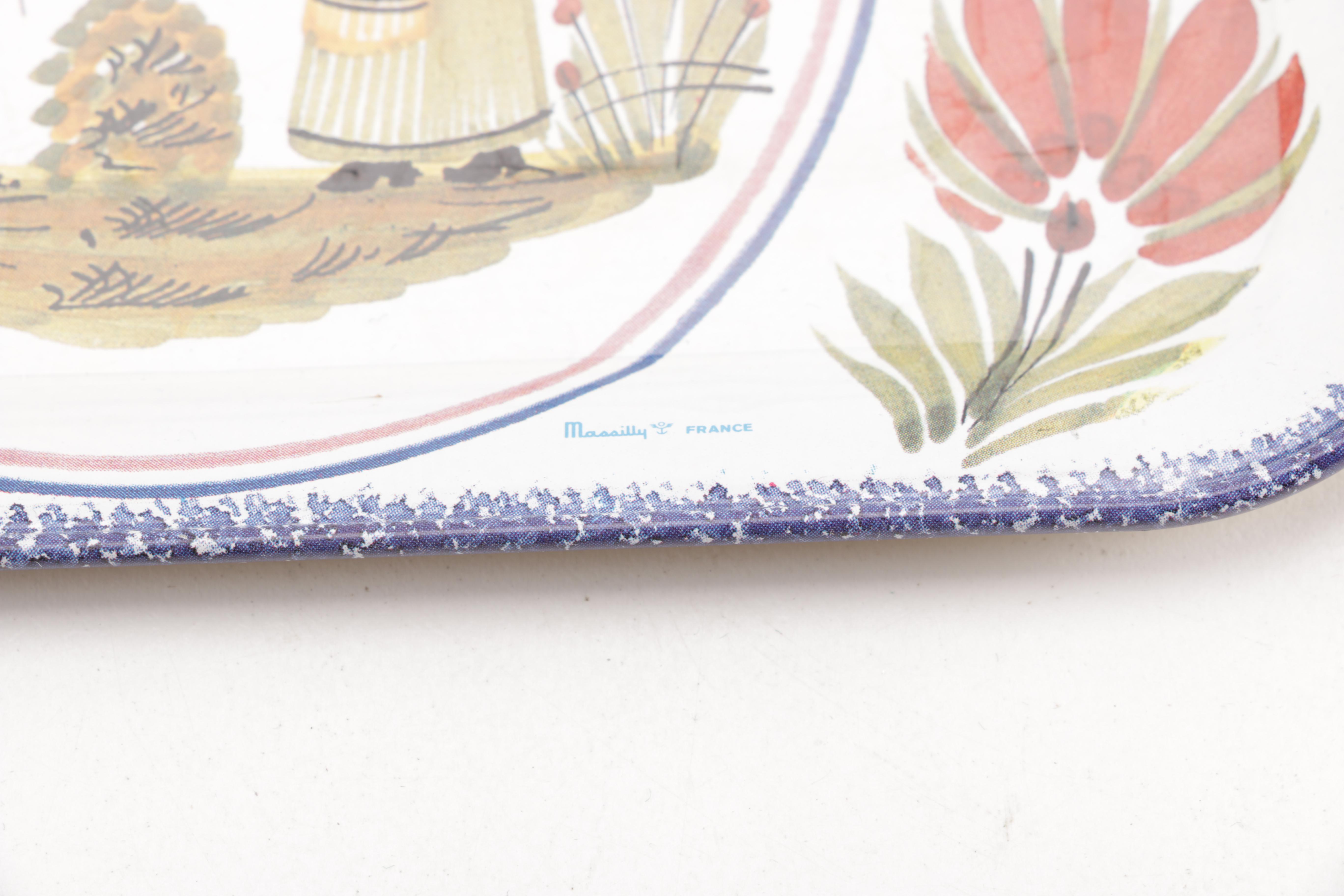 Assorted Decorative Trays Featuring Japanese and French Pieces