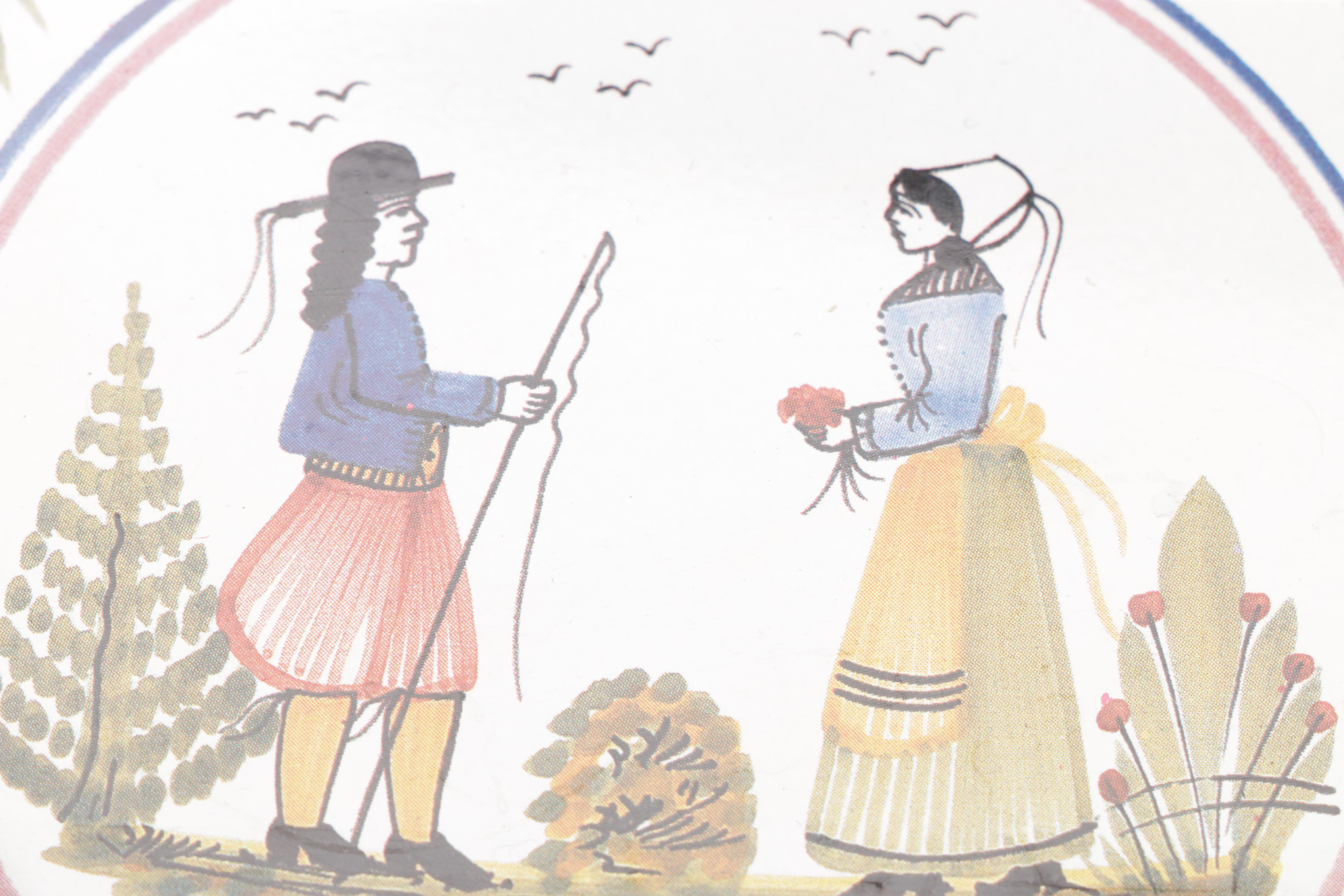 Assorted Decorative Trays Featuring Japanese and French Pieces