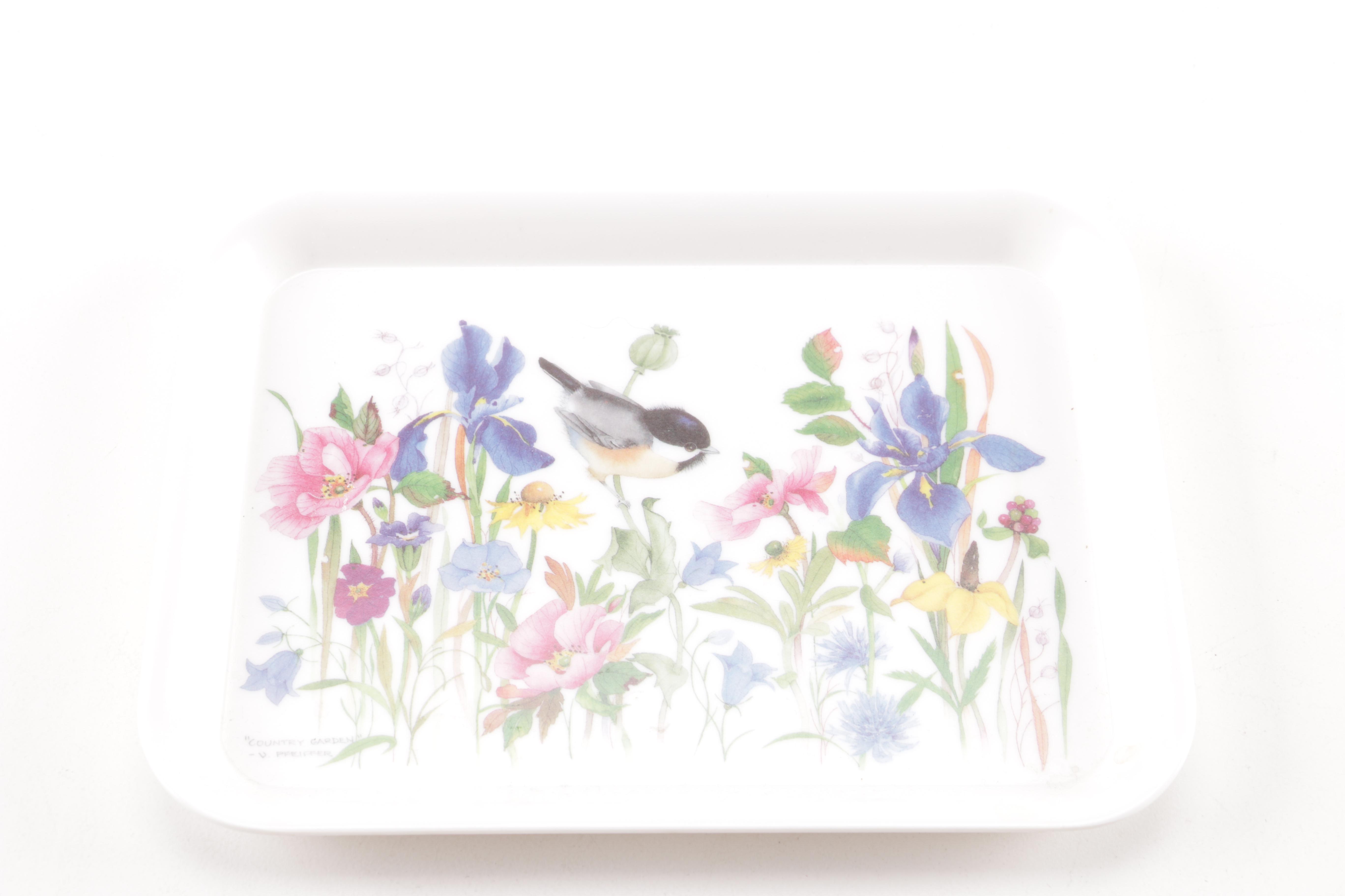 Assorted Decorative Trays Featuring Japanese and French Pieces