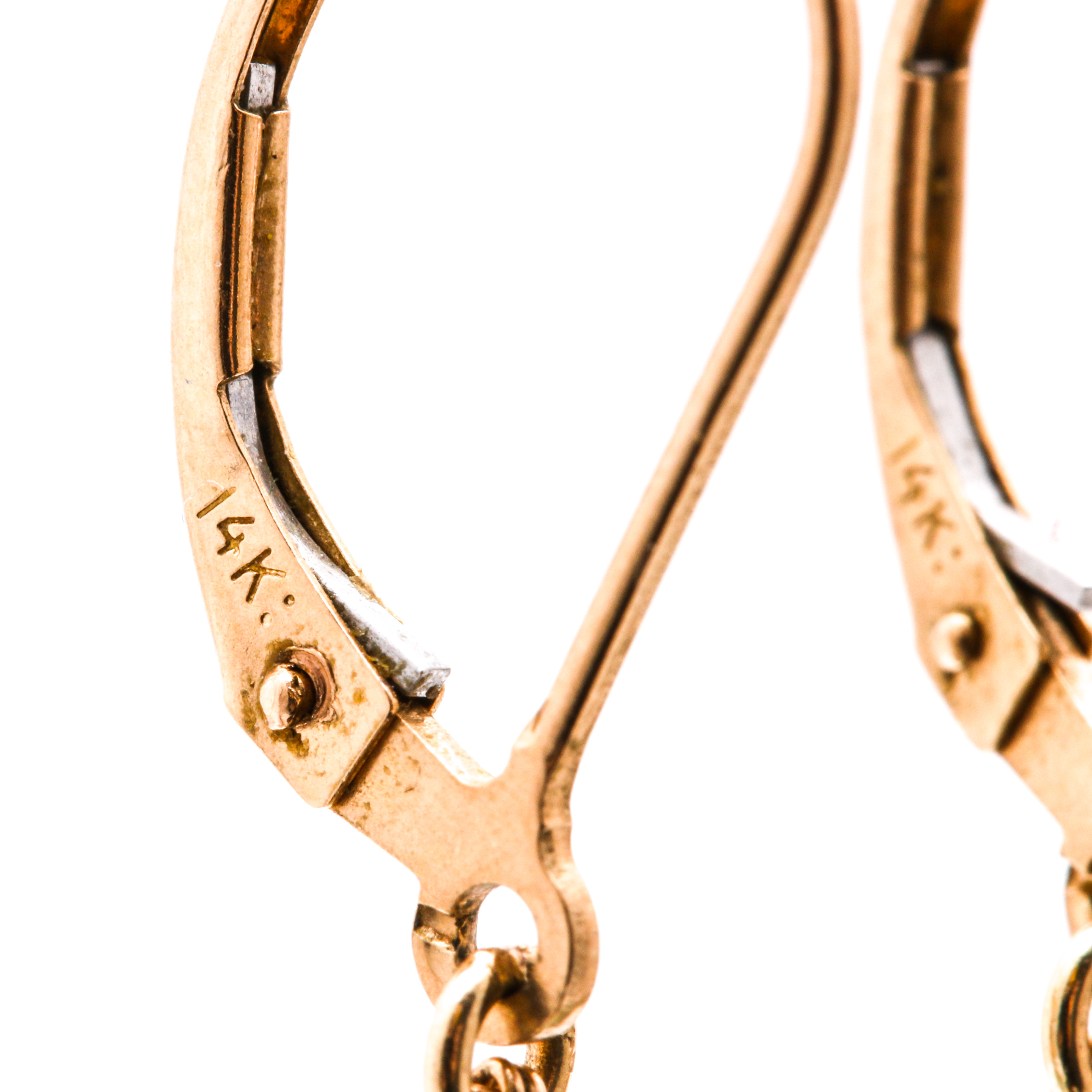 14K Yellow Gold Praseolite Earrings