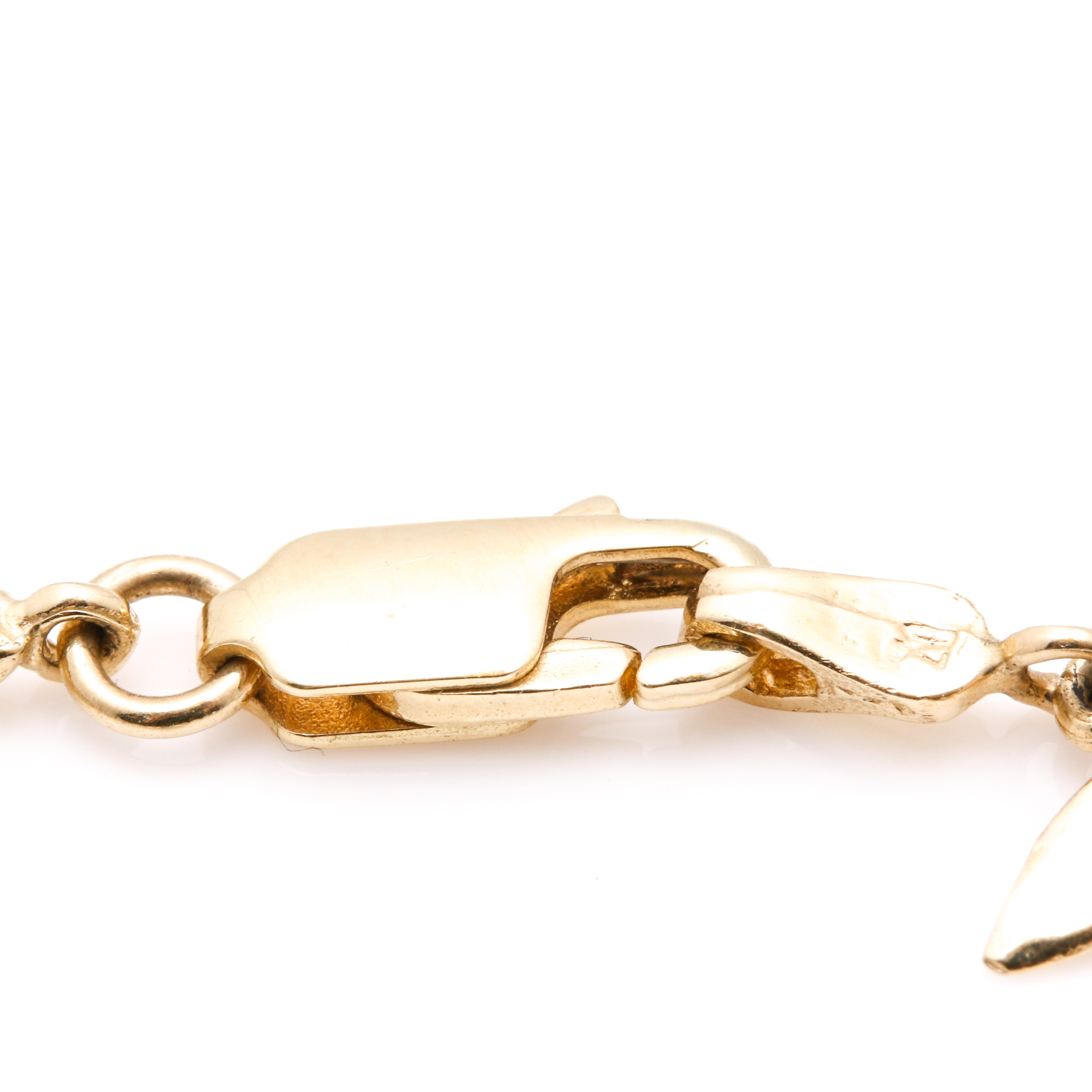 14K Yellow Gold Whale Tail Bracelet