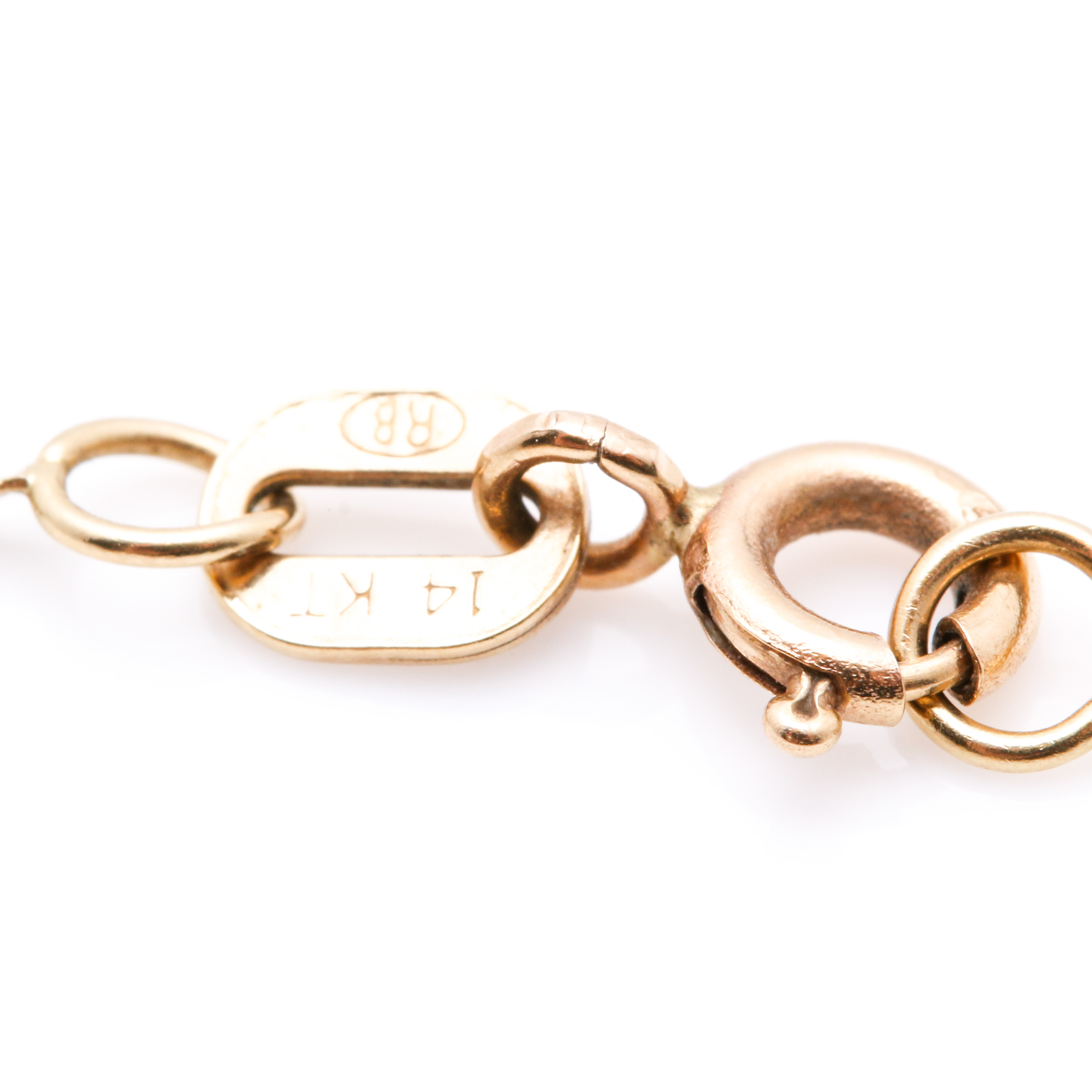 14K Yellow Gold Ruby and Diamond Pendant Necklace