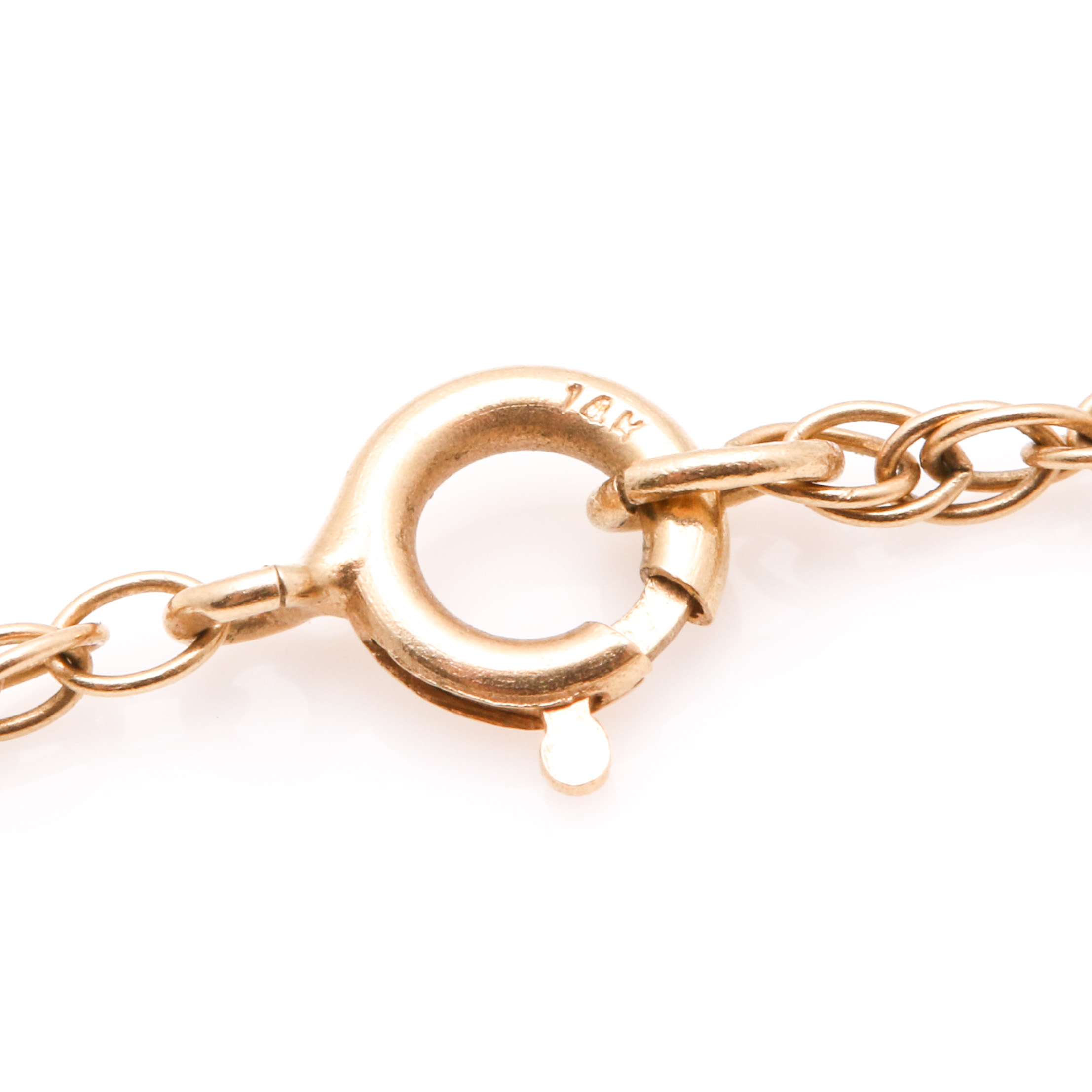 14K Yellow Gold Garnet Pendant Necklace