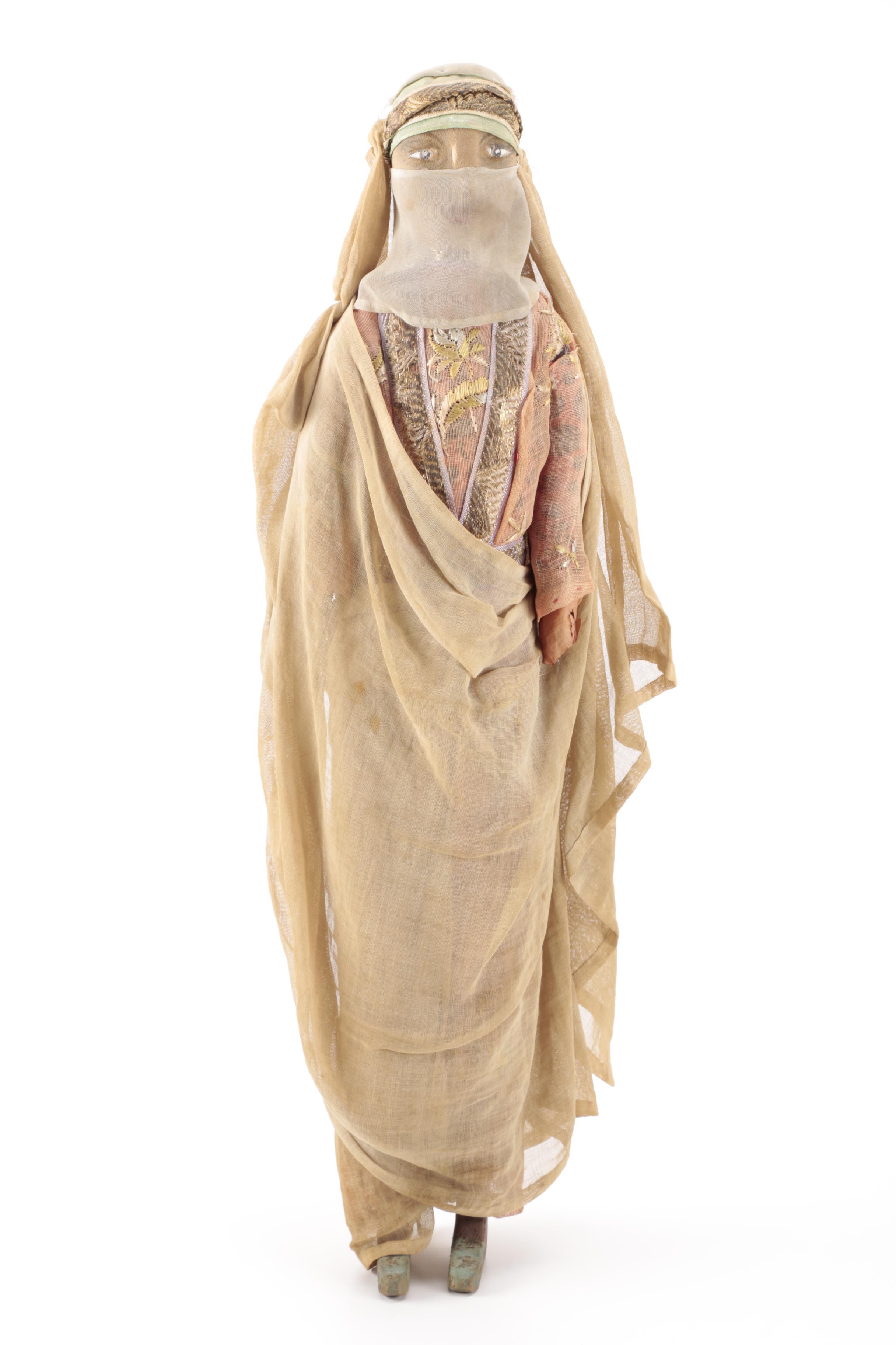 Pair of Wood and Cloth Dolls