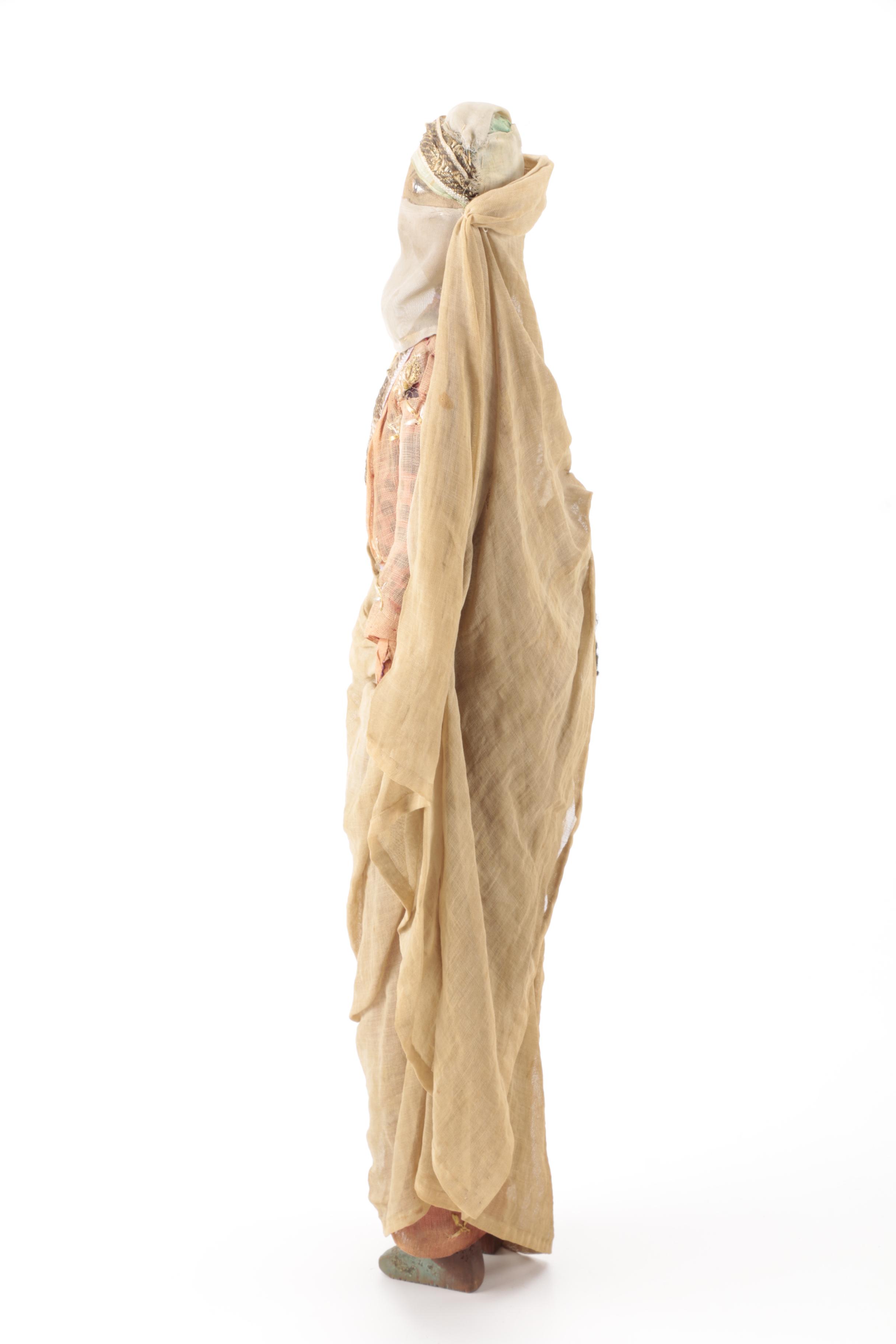 Pair of Wood and Cloth Dolls