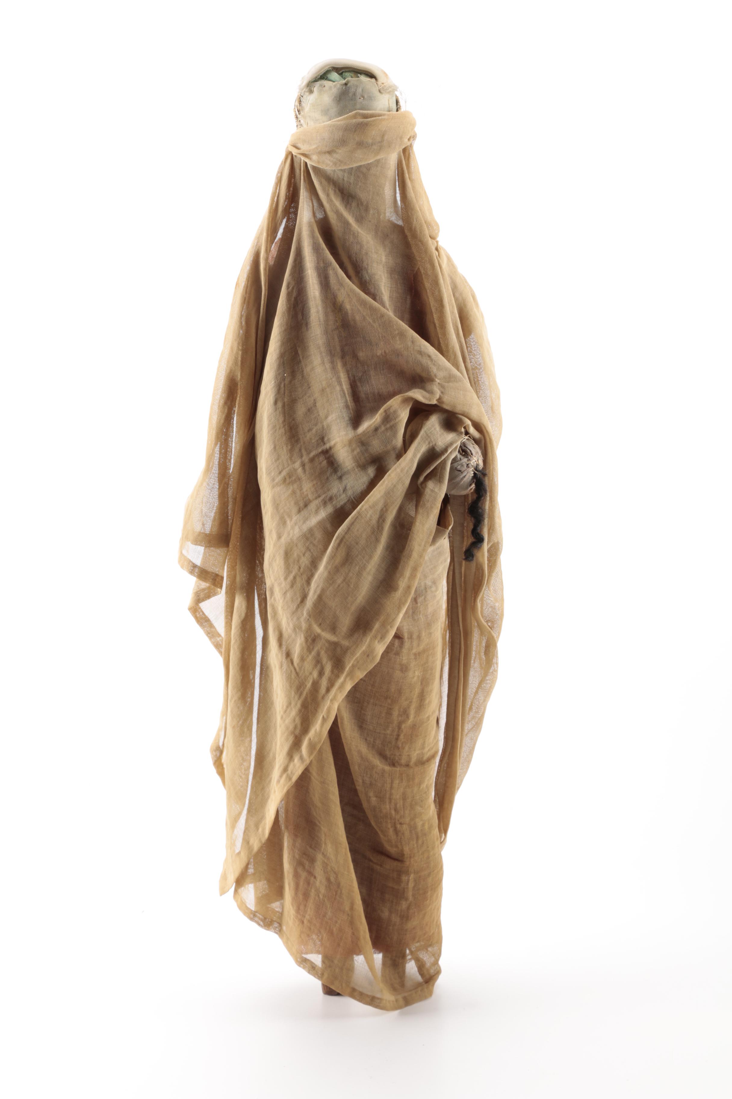 Pair of Wood and Cloth Dolls