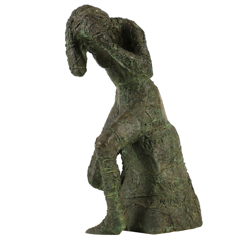 Copper Sculpture of Nude Female Figure