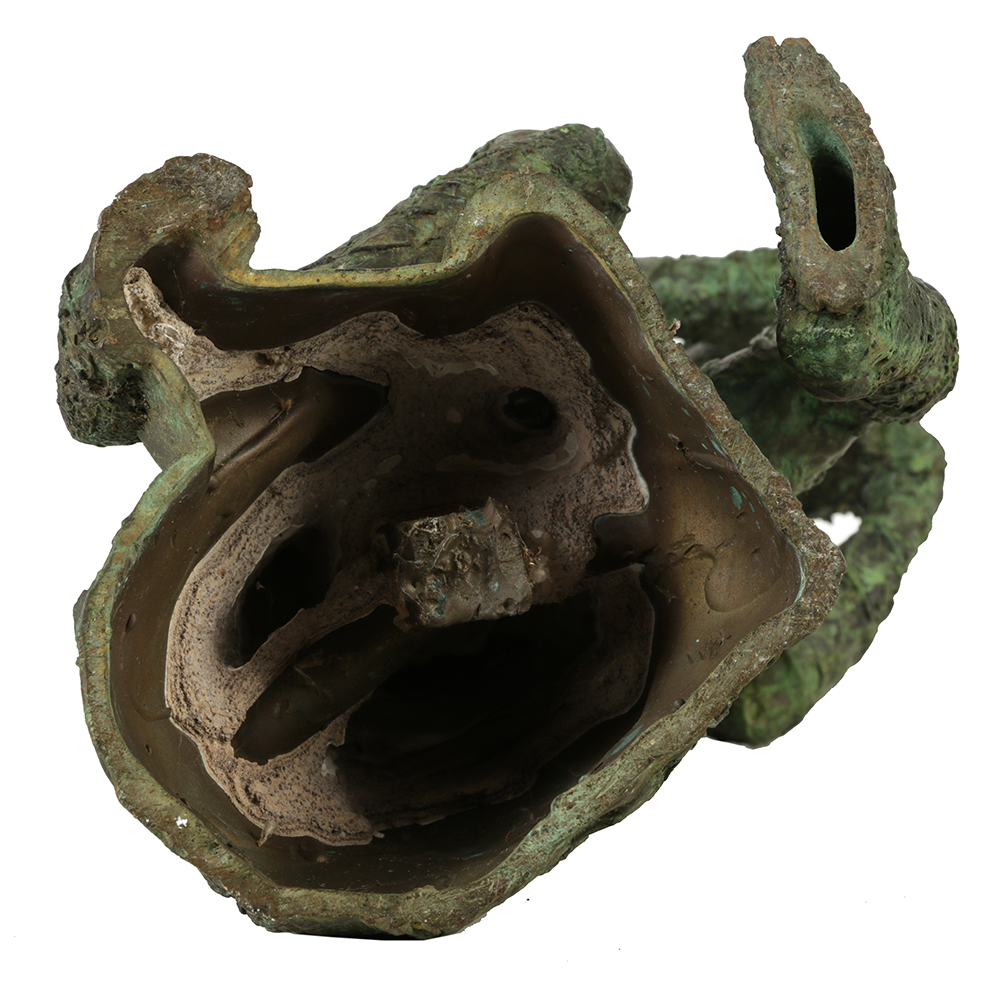 Copper Sculpture of Nude Female Figure