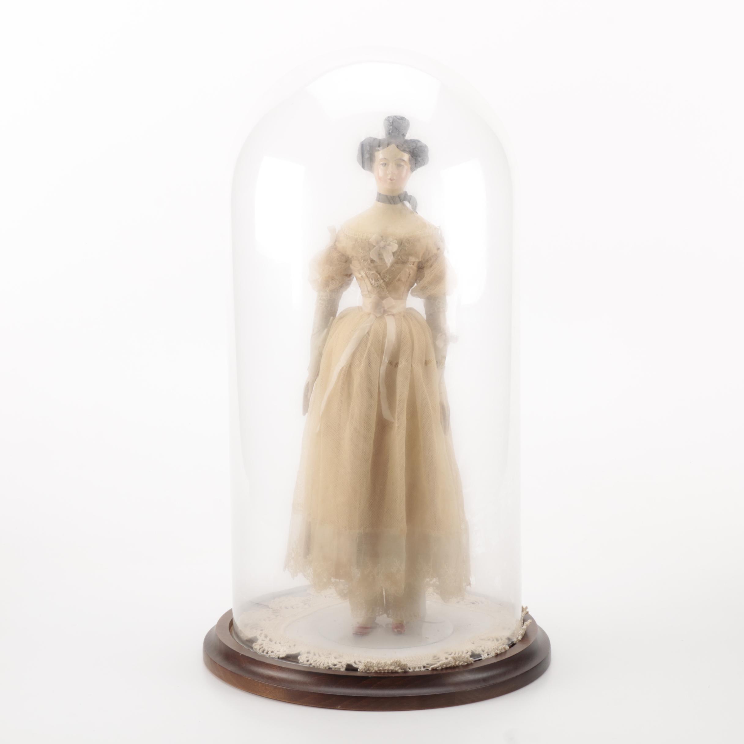 Antique Wood Doll in Original Clothing