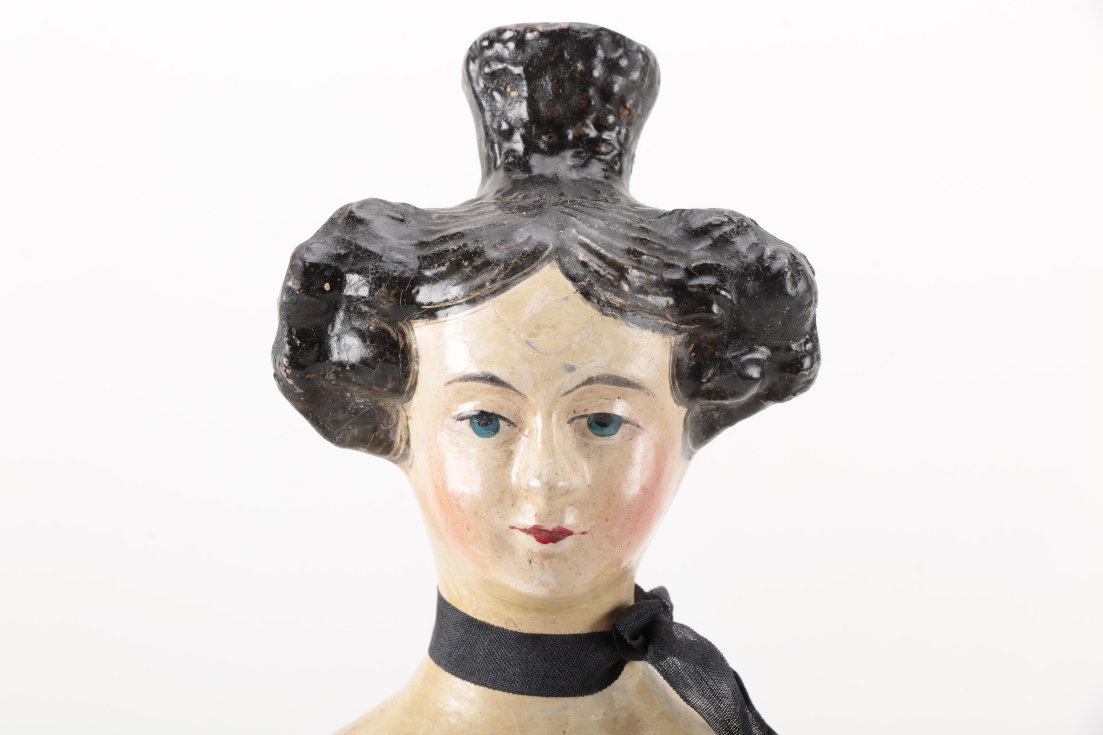 Antique Wood Doll in Original Clothing