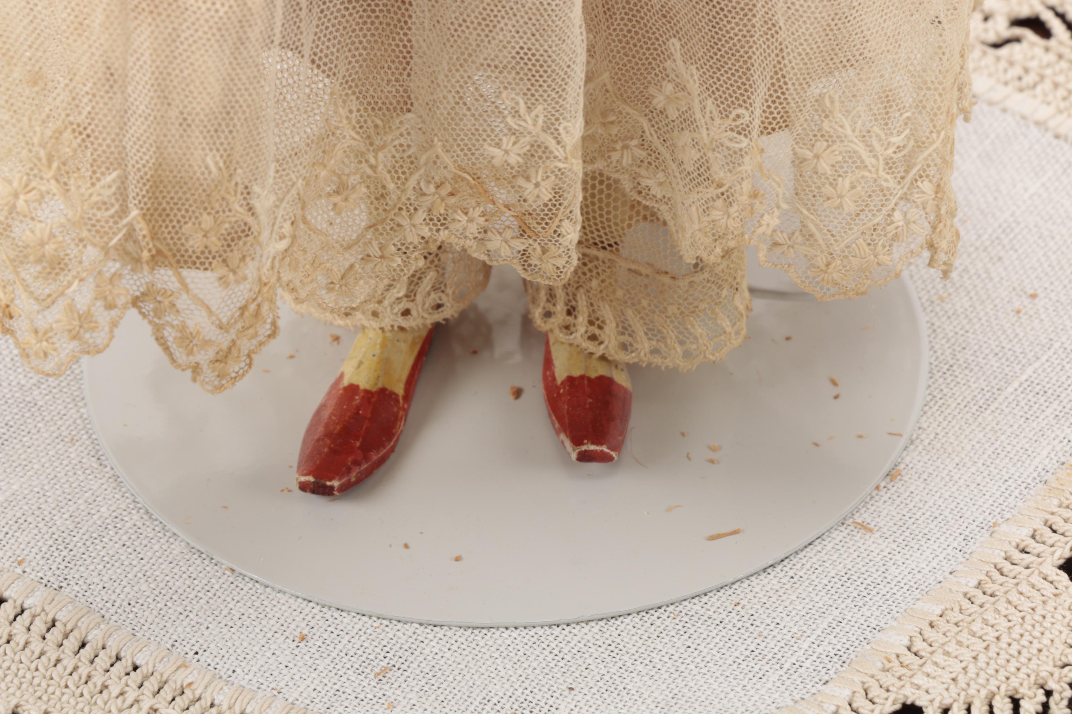 Antique Wood Doll in Original Clothing