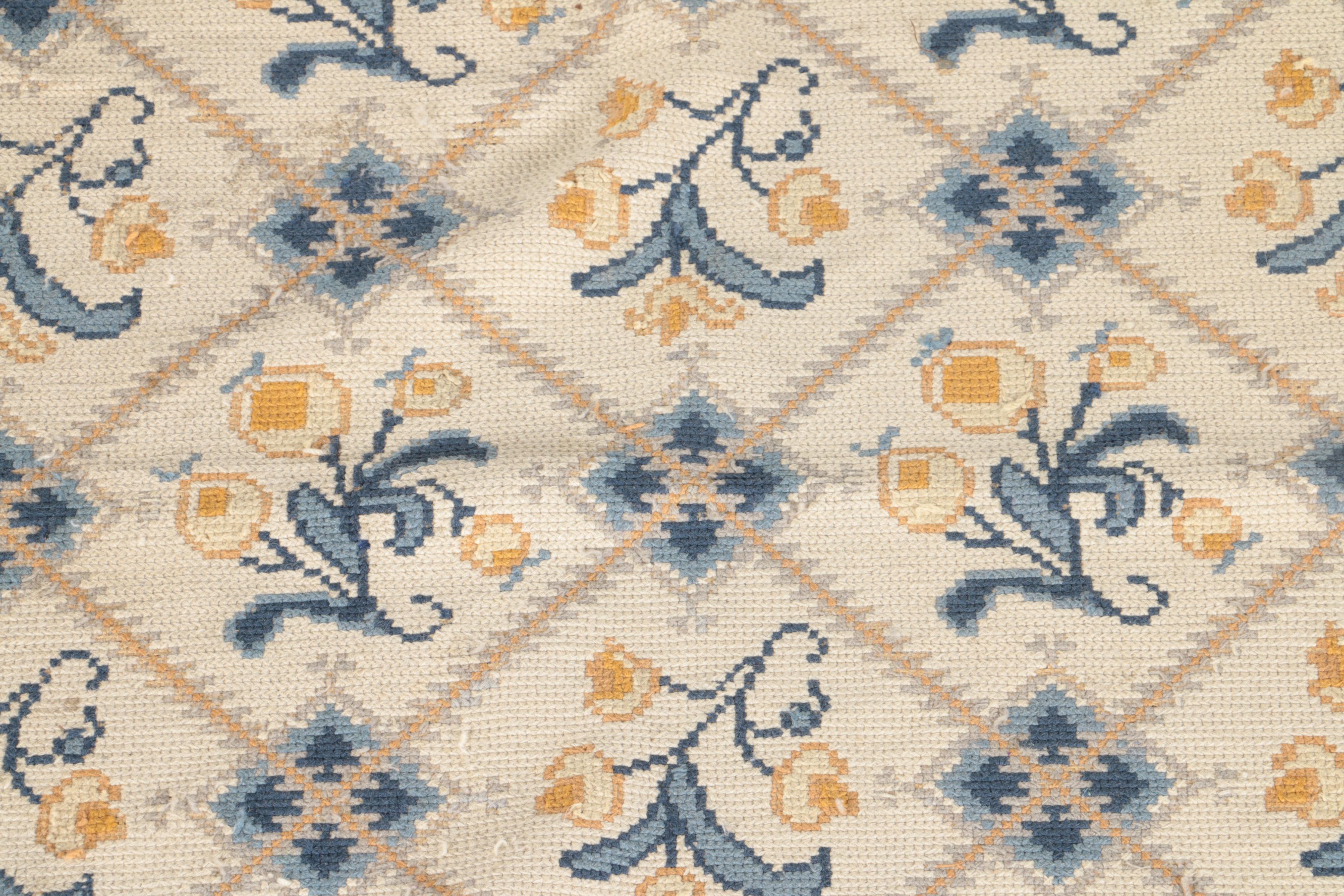 Portuguese Tapete de Arraiolos Needlepoint Accent Rug