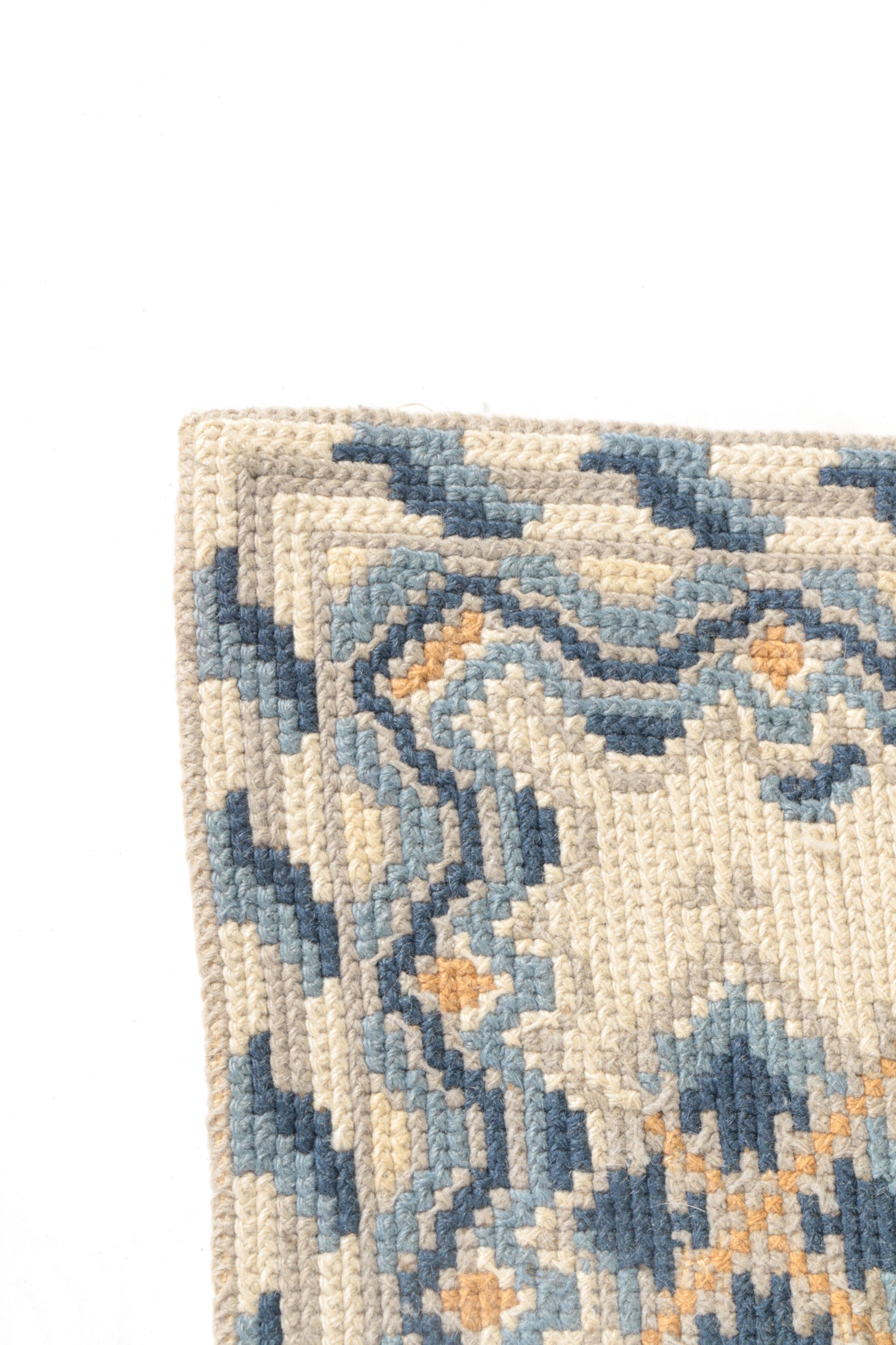 Portuguese Tapete de Arraiolos Needlepoint Accent Rug