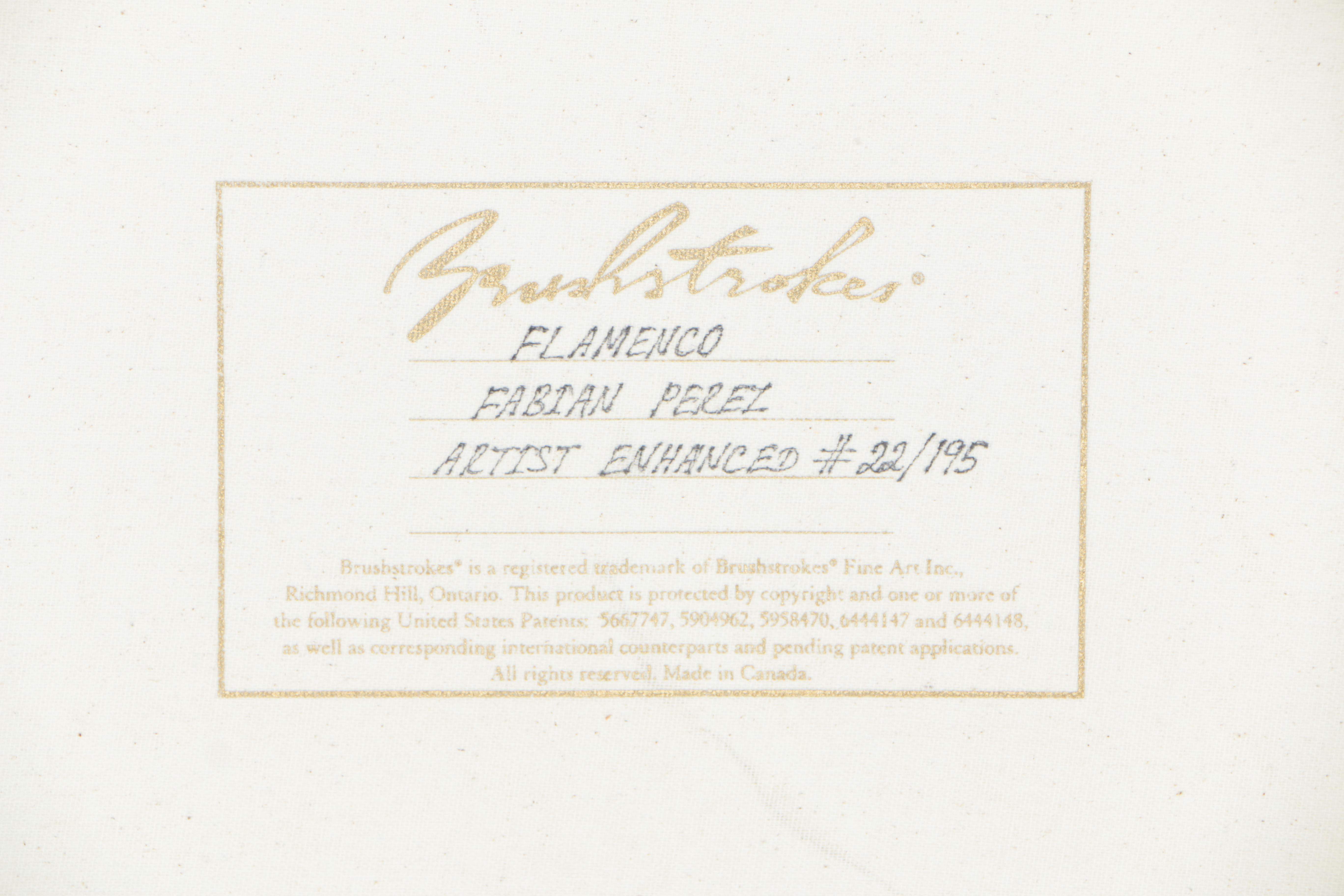 Fabian Perez Limited Edition Hand Embellished Giclee on Canvas "Flamenco"