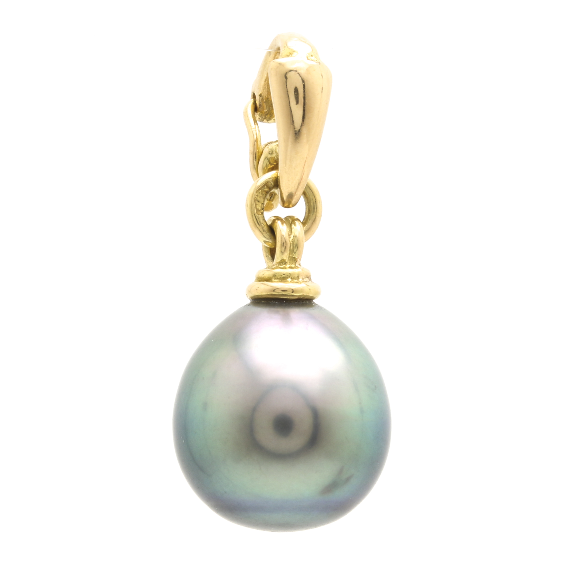 14K Yellow Gold Tahitian Pearl Enhancer Pendant