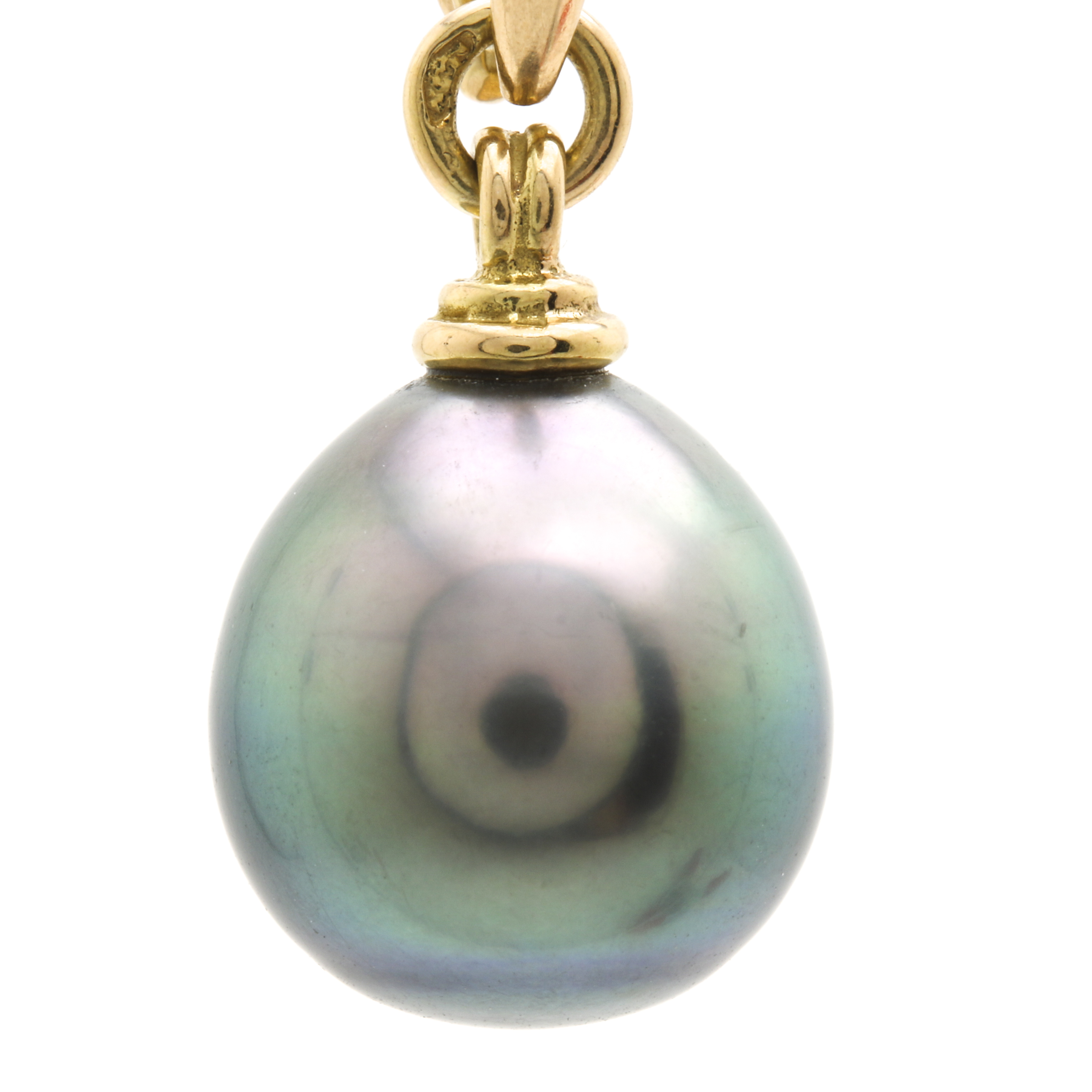 14K Yellow Gold Tahitian Pearl Enhancer Pendant