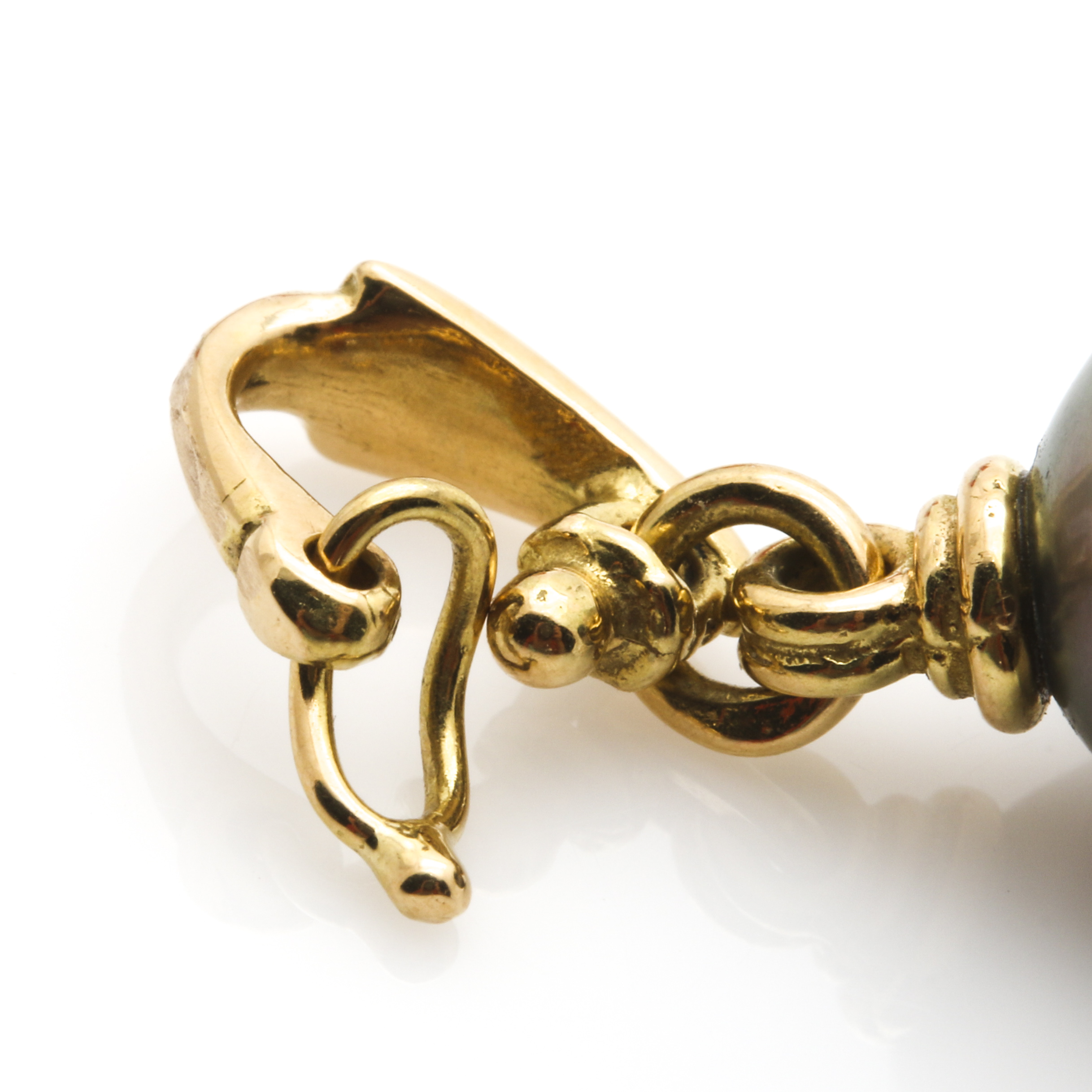 14K Yellow Gold Tahitian Pearl Enhancer Pendant