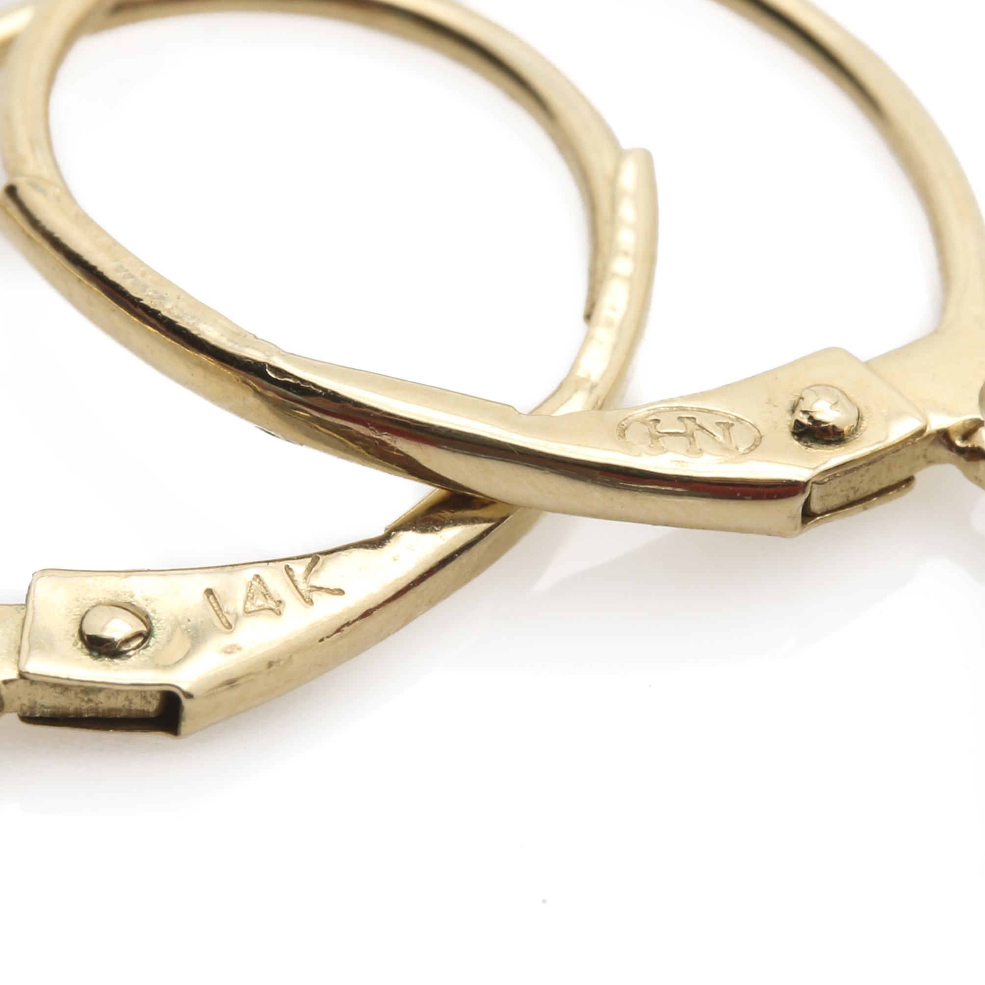 14K Yellow Gold Garnet Drop Earrings