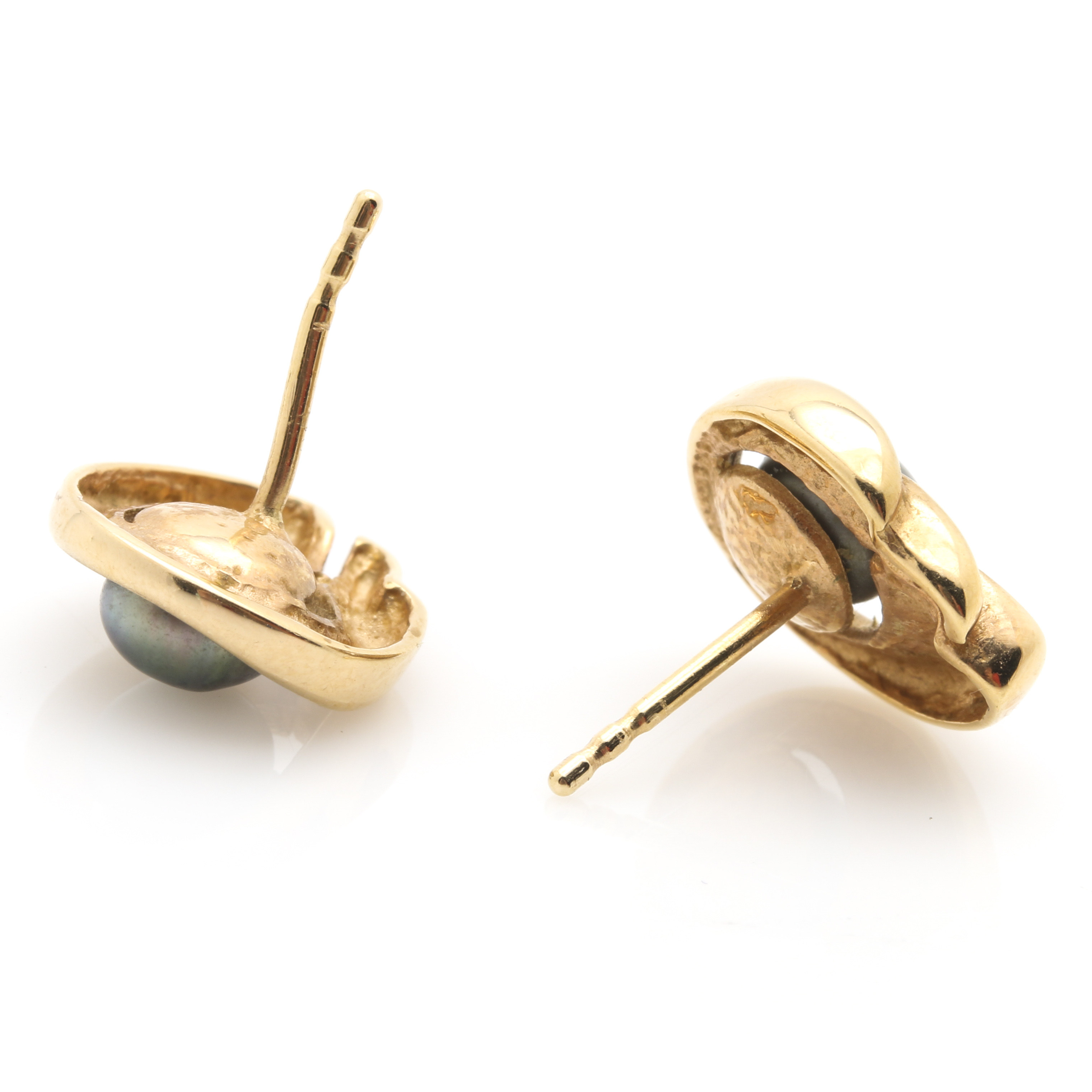 18K Yellow Gold Cultured Pearl Earrings