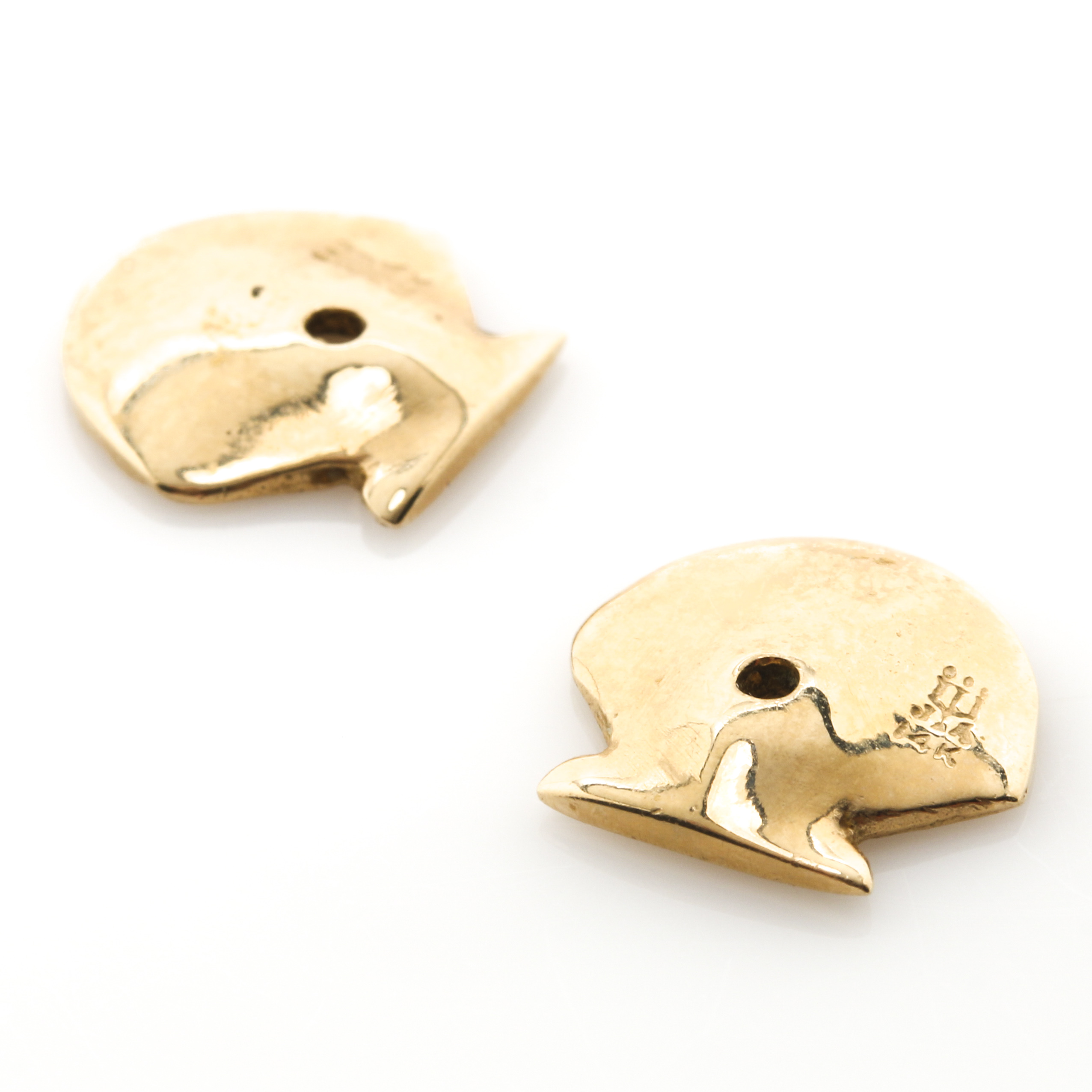 14K Yellow Gold Heart-Shaped Garnet and Pearl Earrings With Jacket