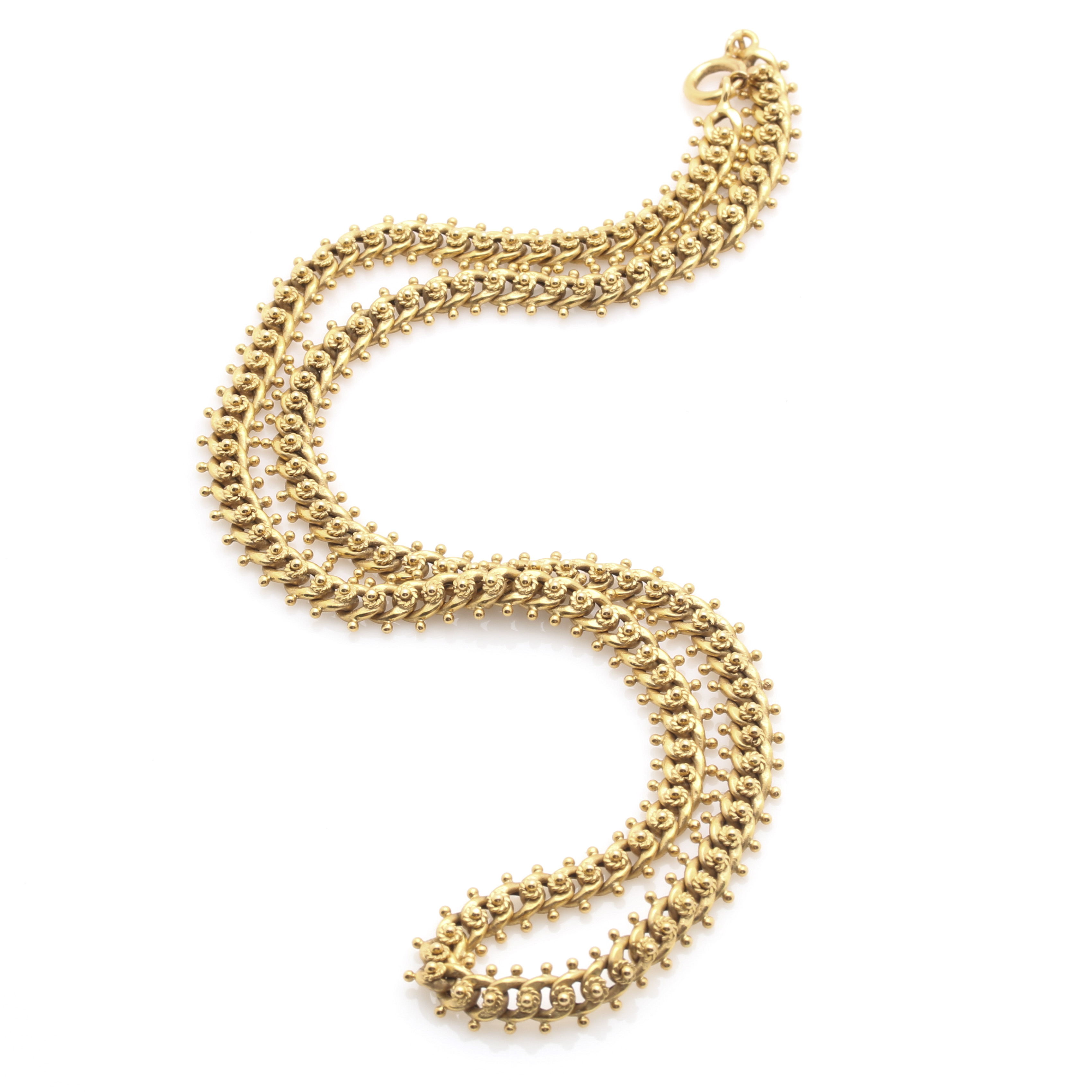 14K Yellow Gold Fancy Link Chain Necklace