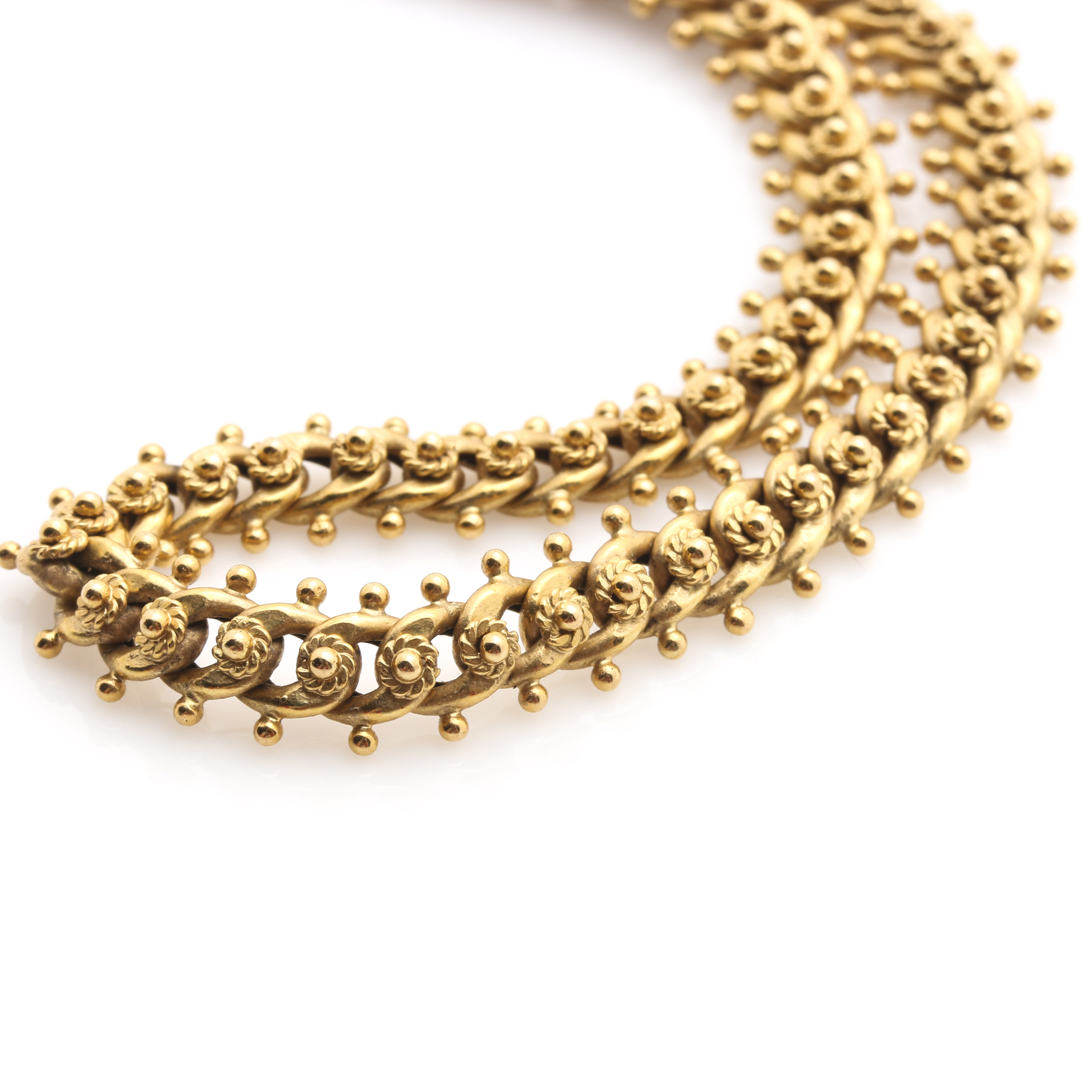 14K Yellow Gold Fancy Link Chain Necklace