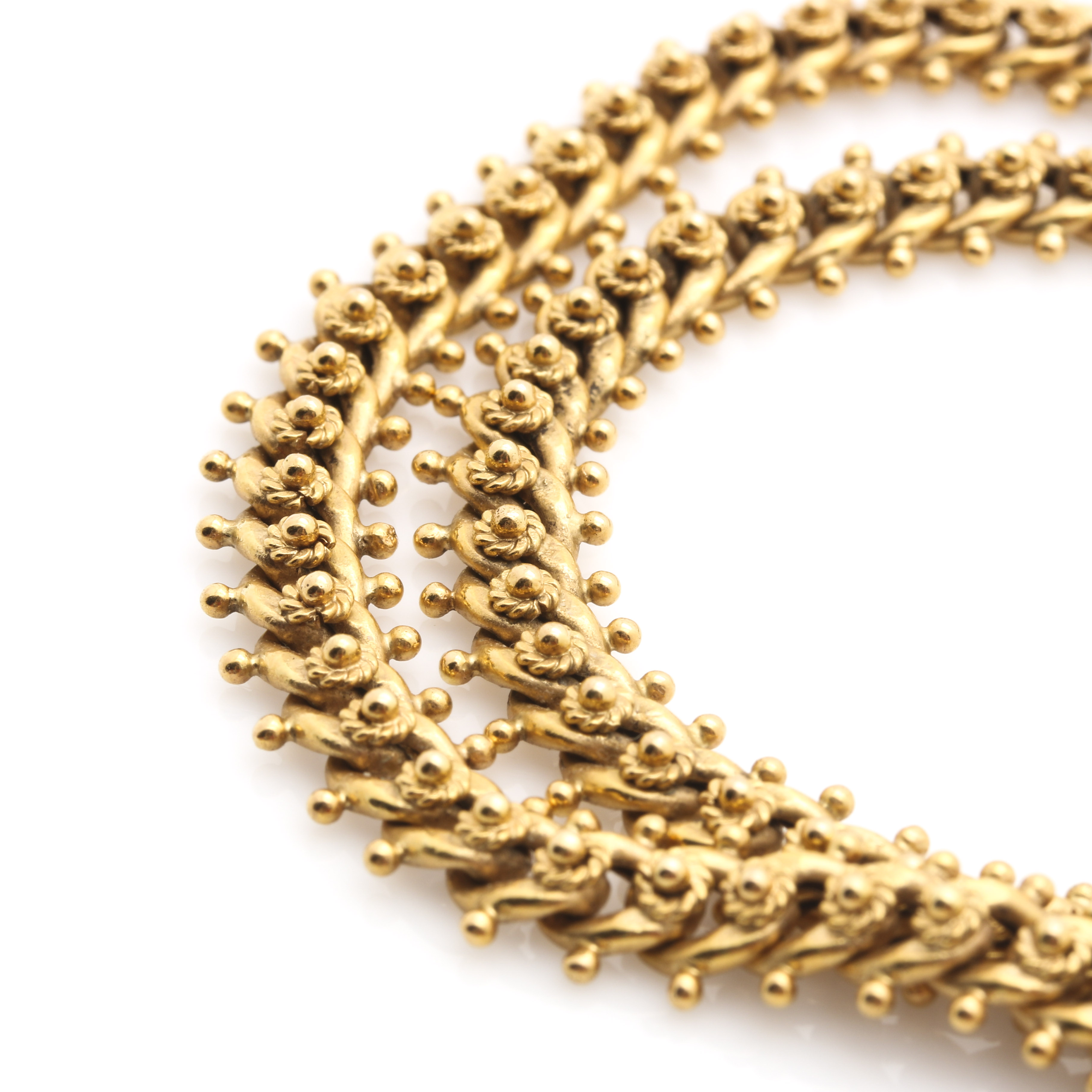 14K Yellow Gold Fancy Link Chain Necklace