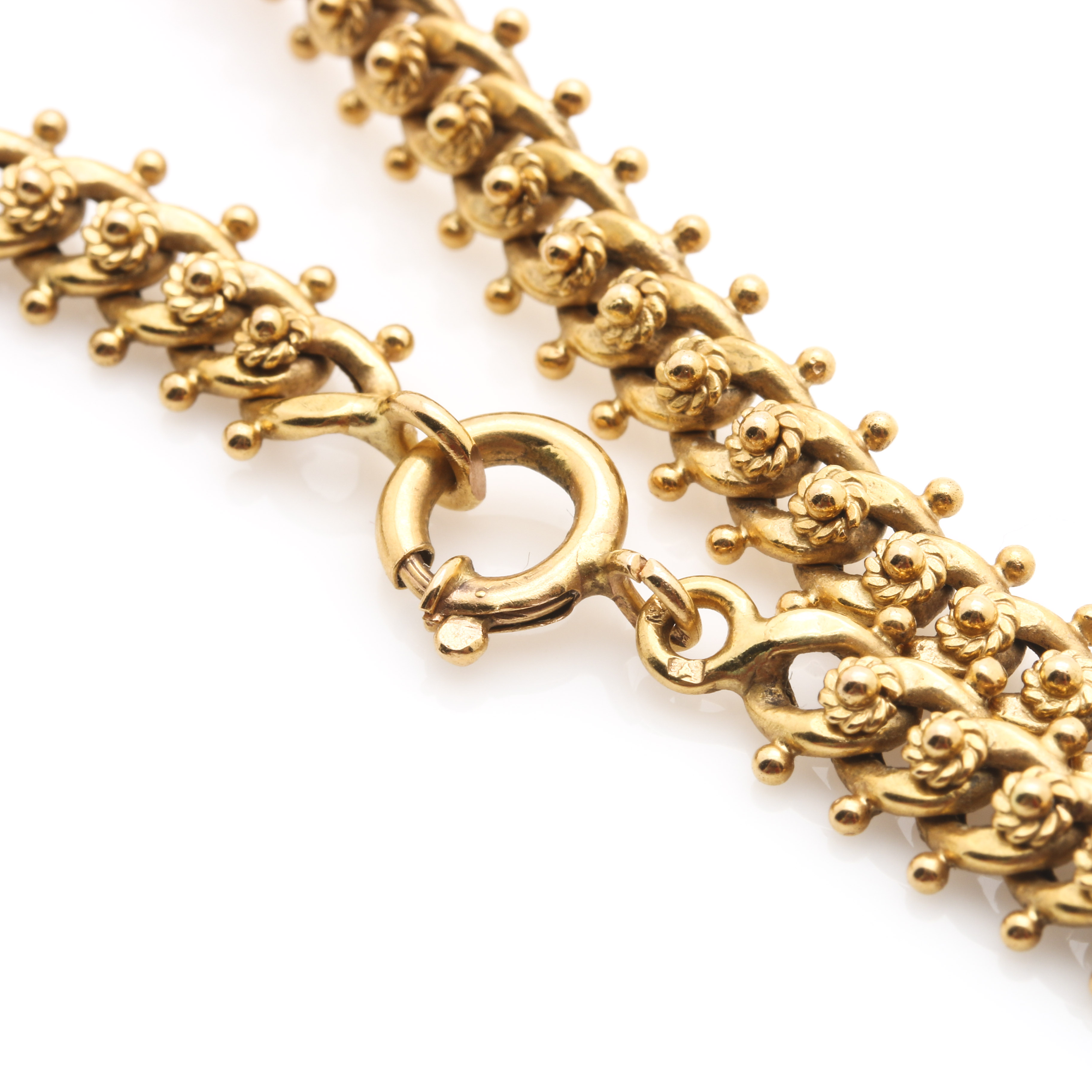 14K Yellow Gold Fancy Link Chain Necklace