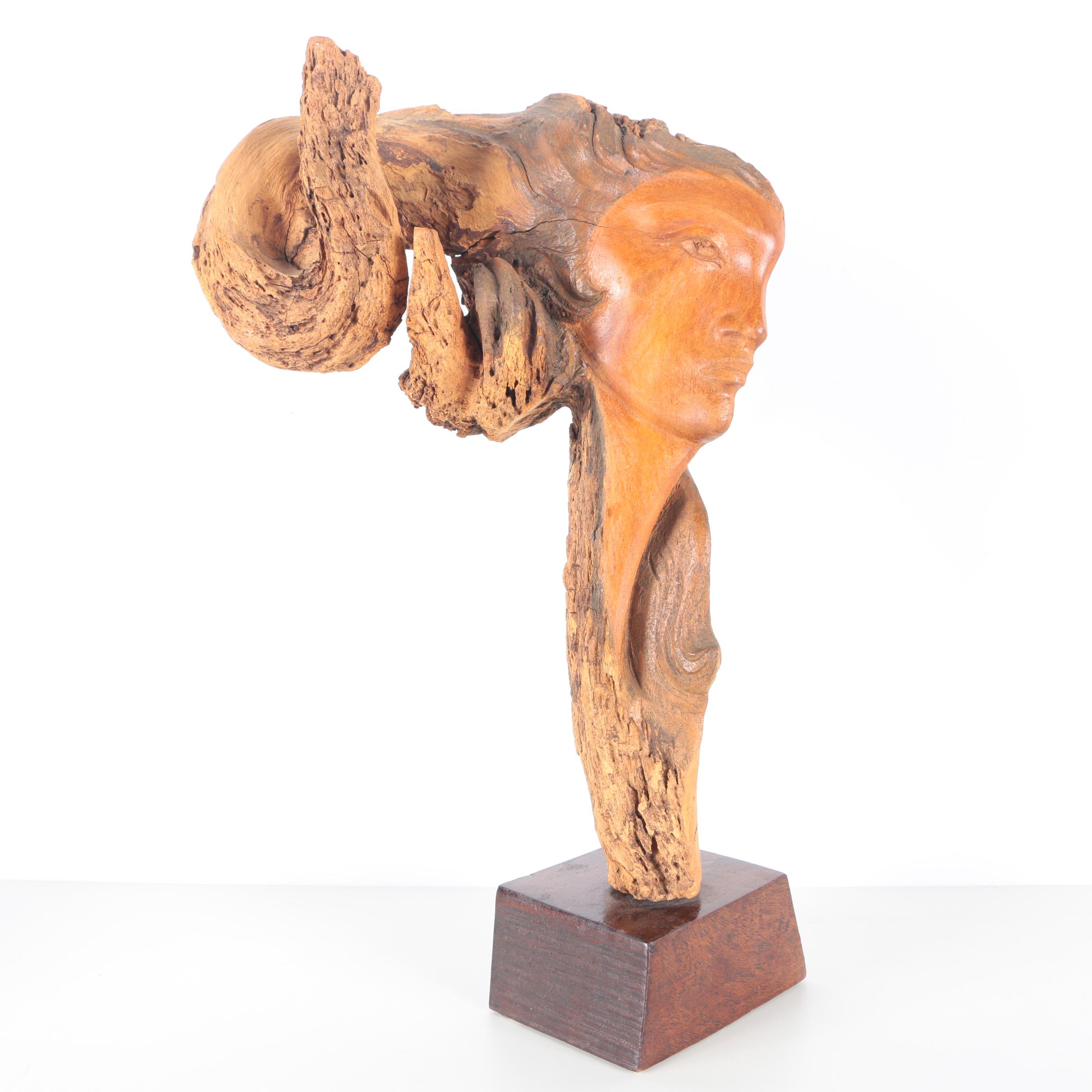 Driftwood Carving of a Woman