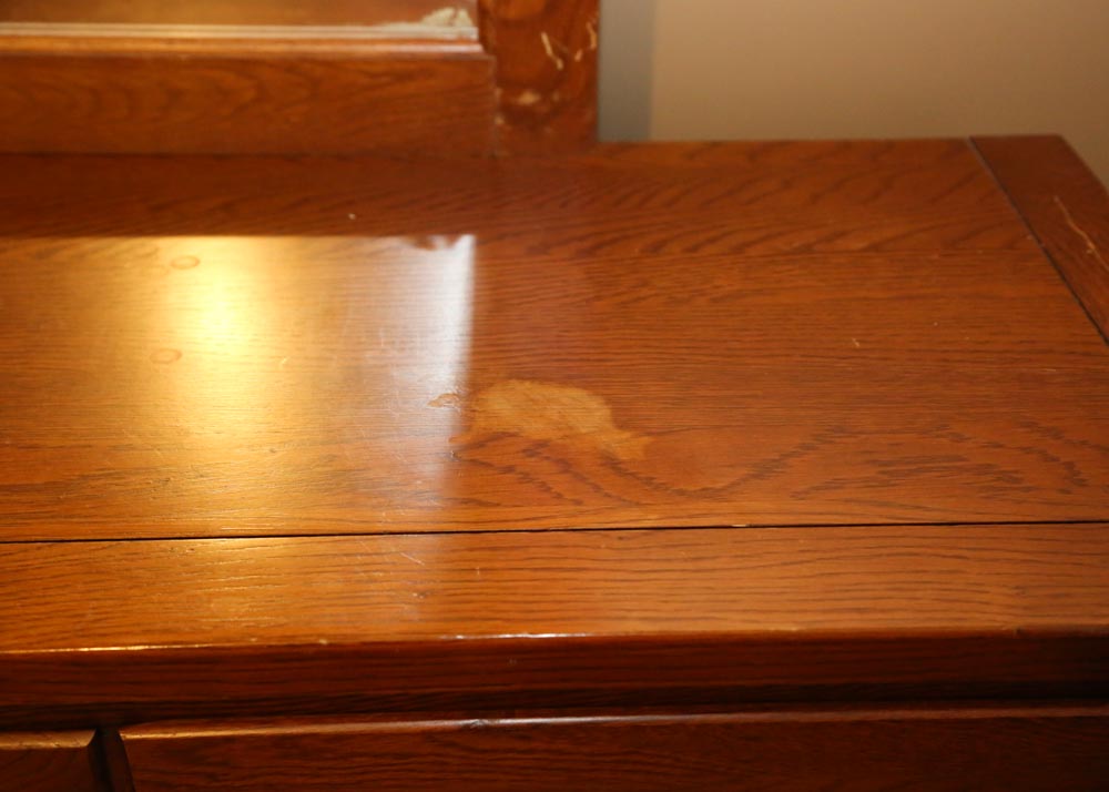 Mission Style Eight-Drawer Dresser With Mirror