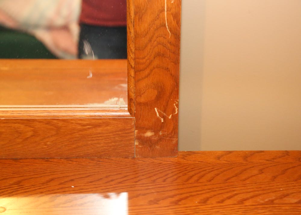 Mission Style Eight-Drawer Dresser With Mirror