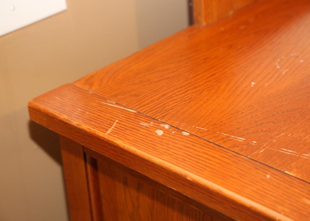 Mission Style Eight-Drawer Dresser With Mirror