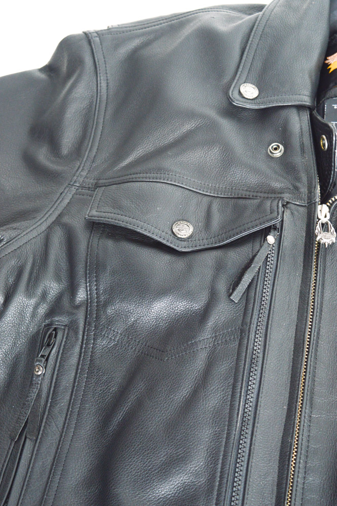 Harley-Davidson Leather Jacket, Chaps, Gloves and Skull Cap