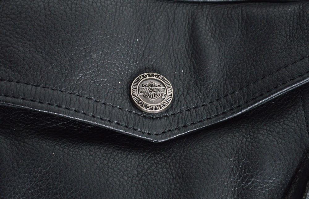 Harley-Davidson Leather Jacket, Chaps, Gloves and Skull Cap