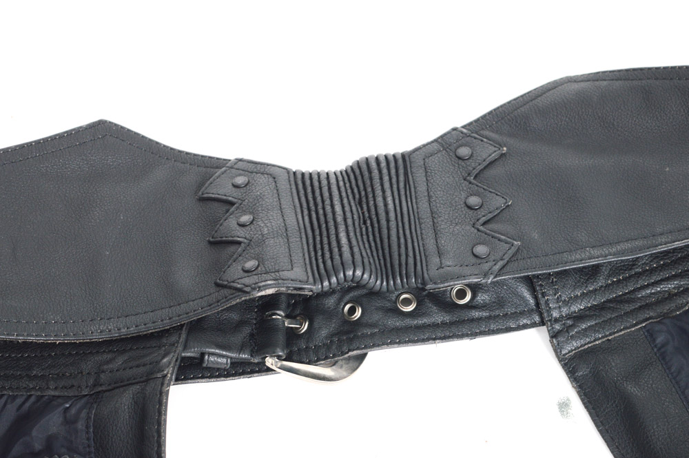 Harley-Davidson Leather Jacket, Chaps, Gloves and Skull Cap