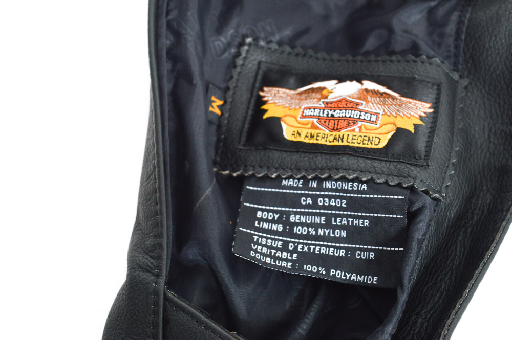 Harley-Davidson Leather Jacket, Chaps, Gloves and Skull Cap