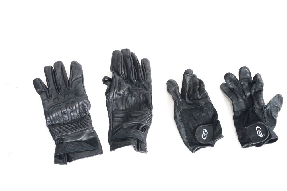 Harley-Davidson Leather Jacket, Chaps, Gloves and Skull Cap