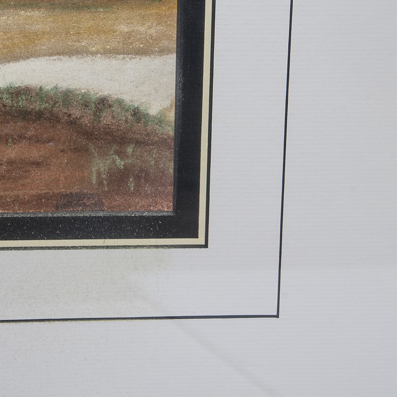 Original Pastel Drawing of a Bull with Hand-Tooled Leather Replica