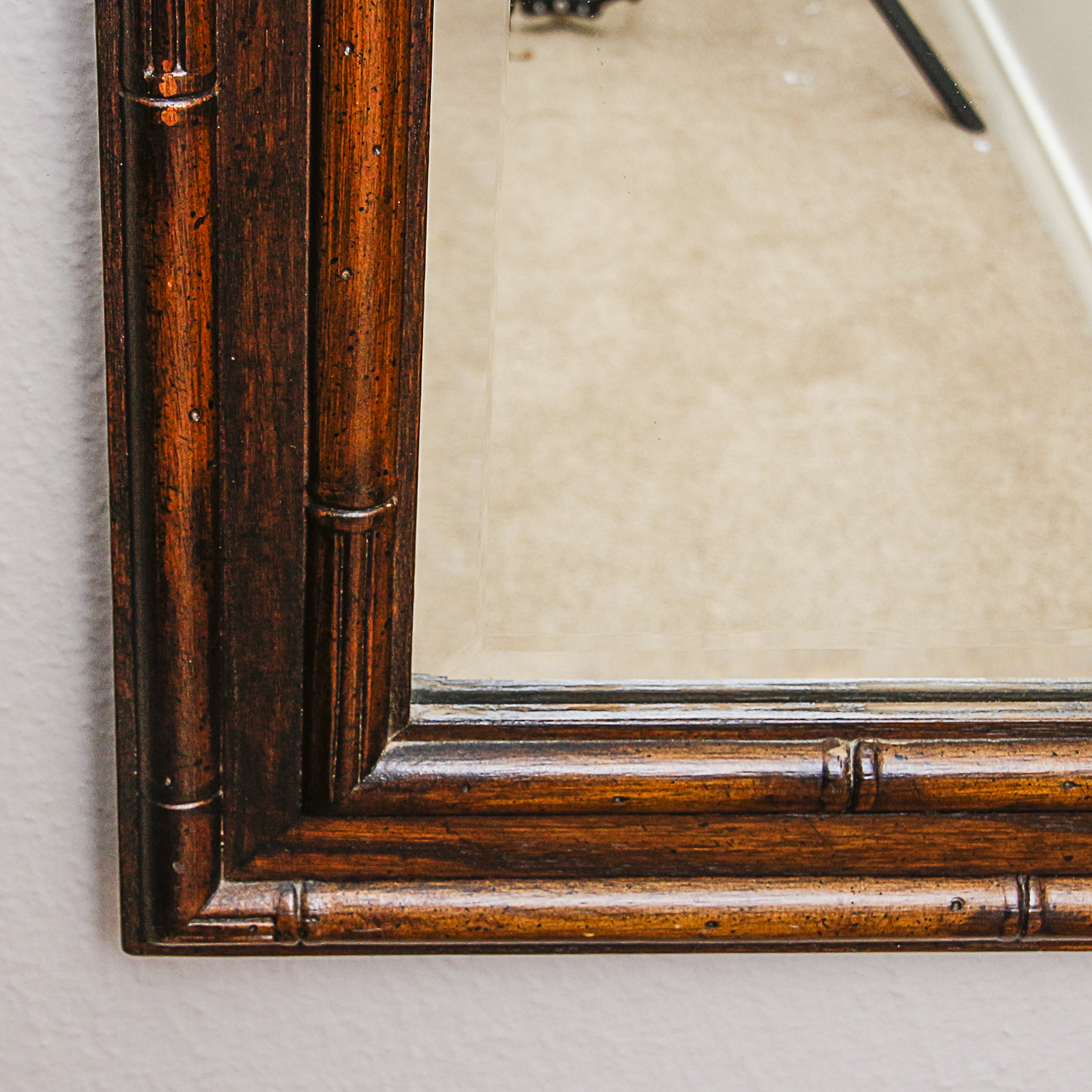 Wall Mirror with Four Coat Hooks