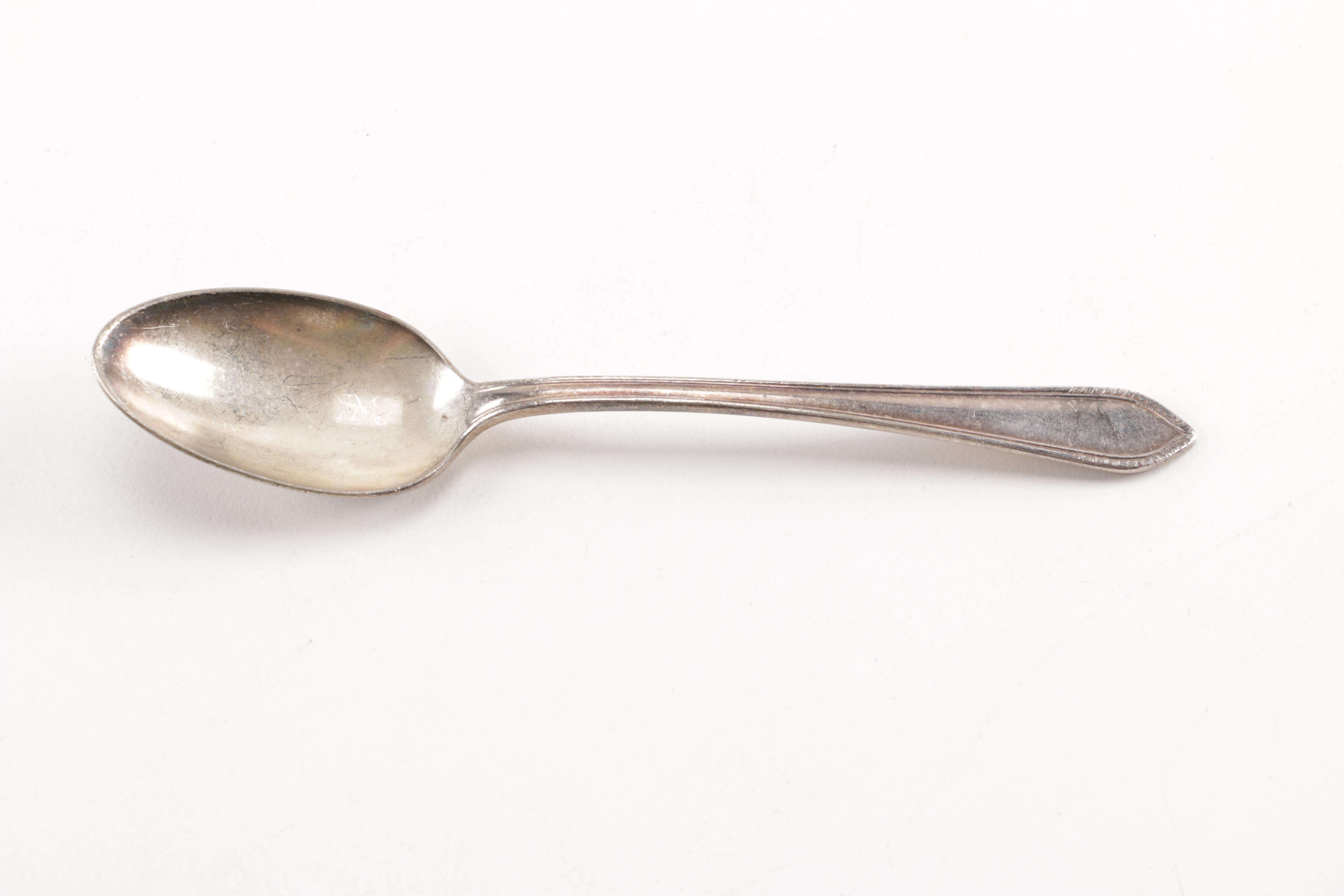 Towle Sterling Handled Cake Server and Assorted Silver Plate Flatware