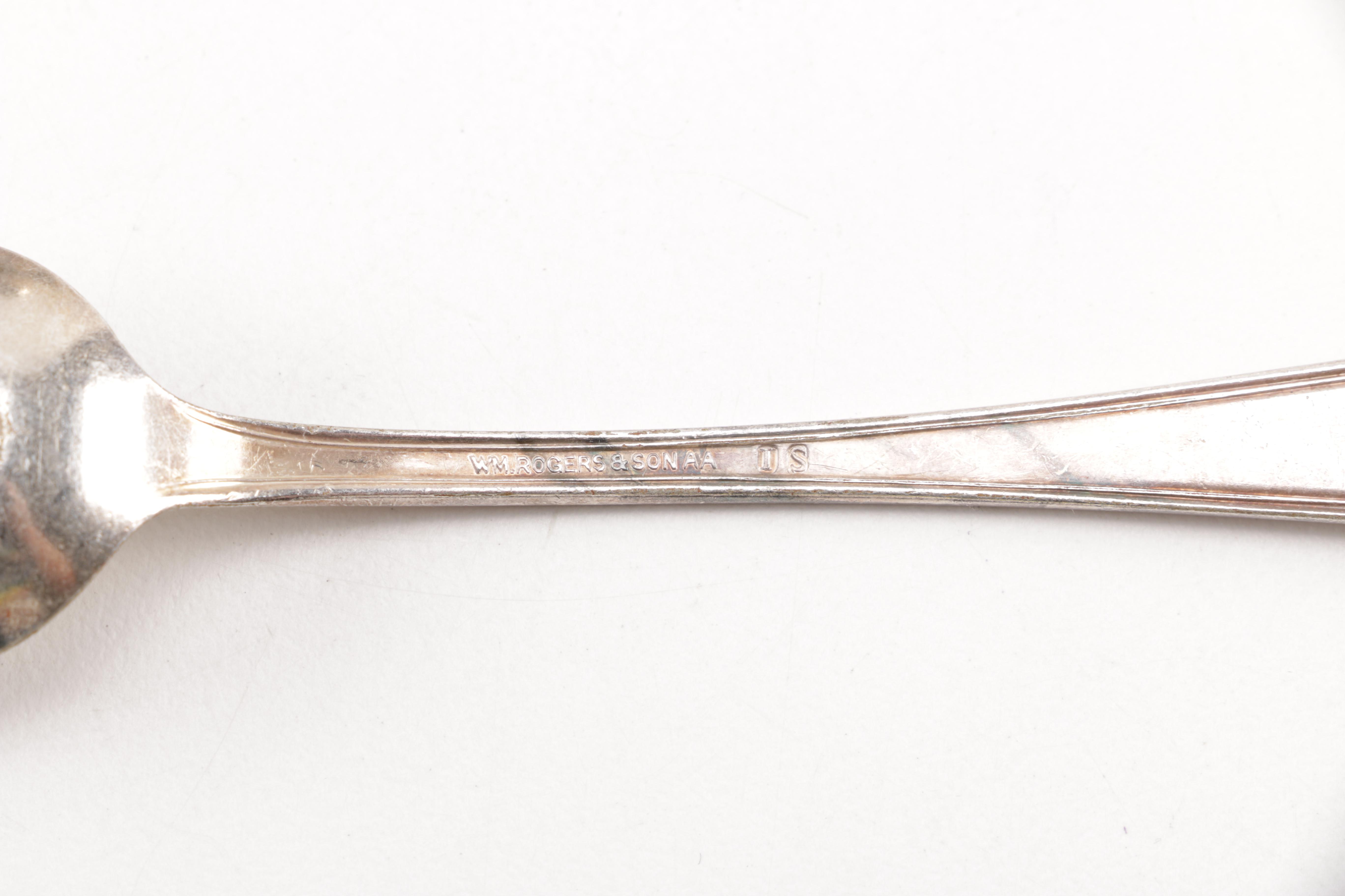 Towle Sterling Handled Cake Server and Assorted Silver Plate Flatware