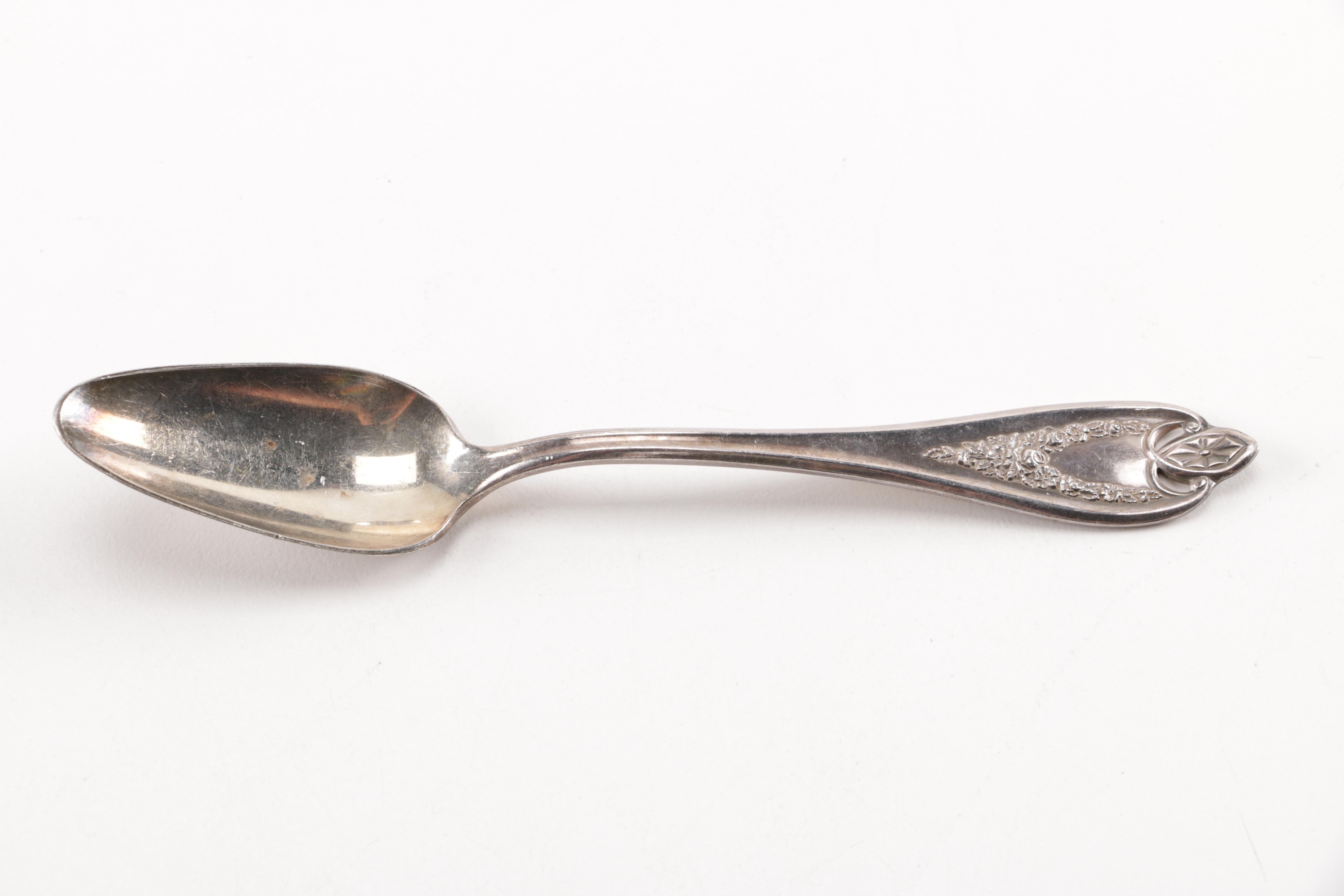 Towle Sterling Handled Cake Server and Assorted Silver Plate Flatware