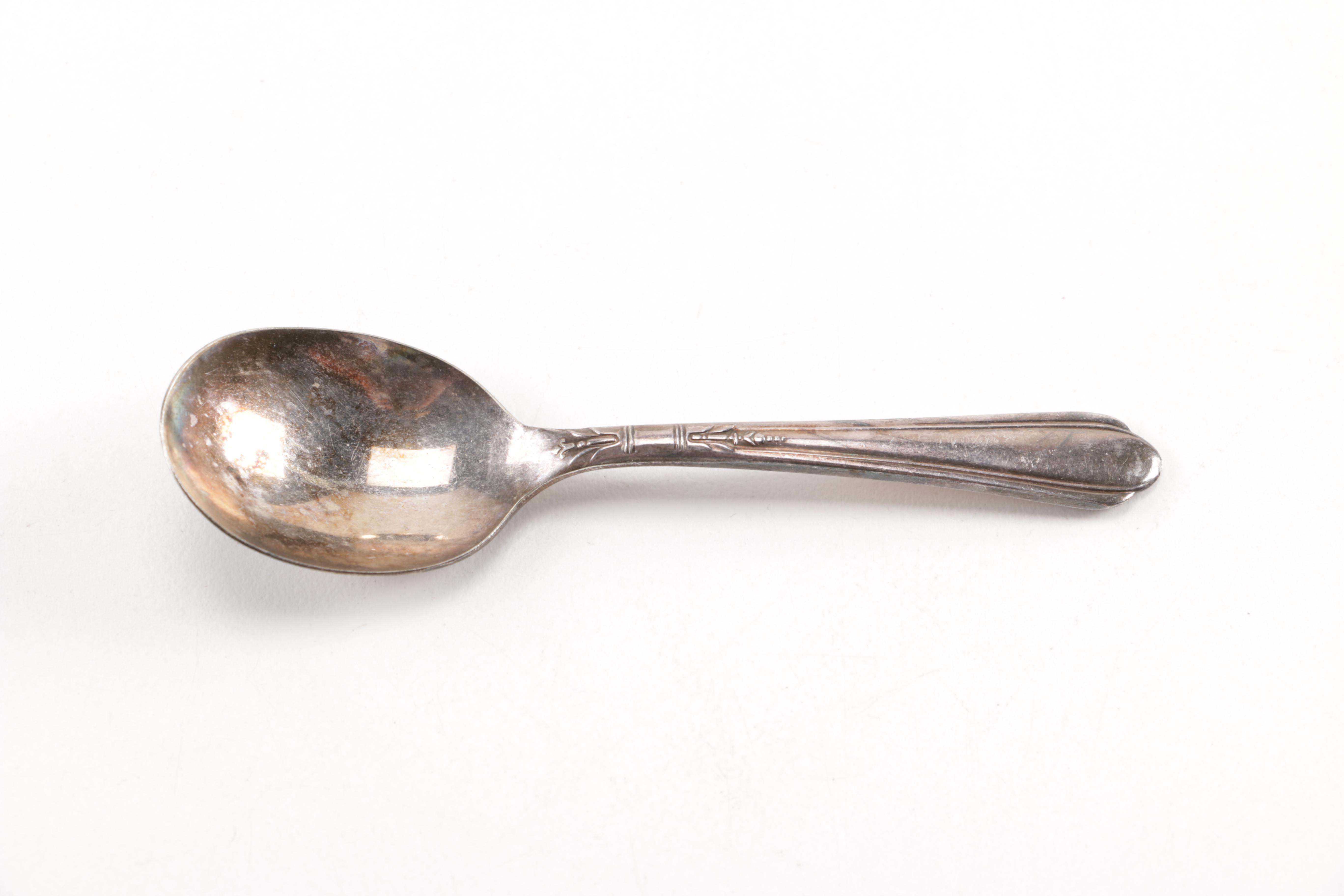 Towle Sterling Handled Cake Server and Assorted Silver Plate Flatware