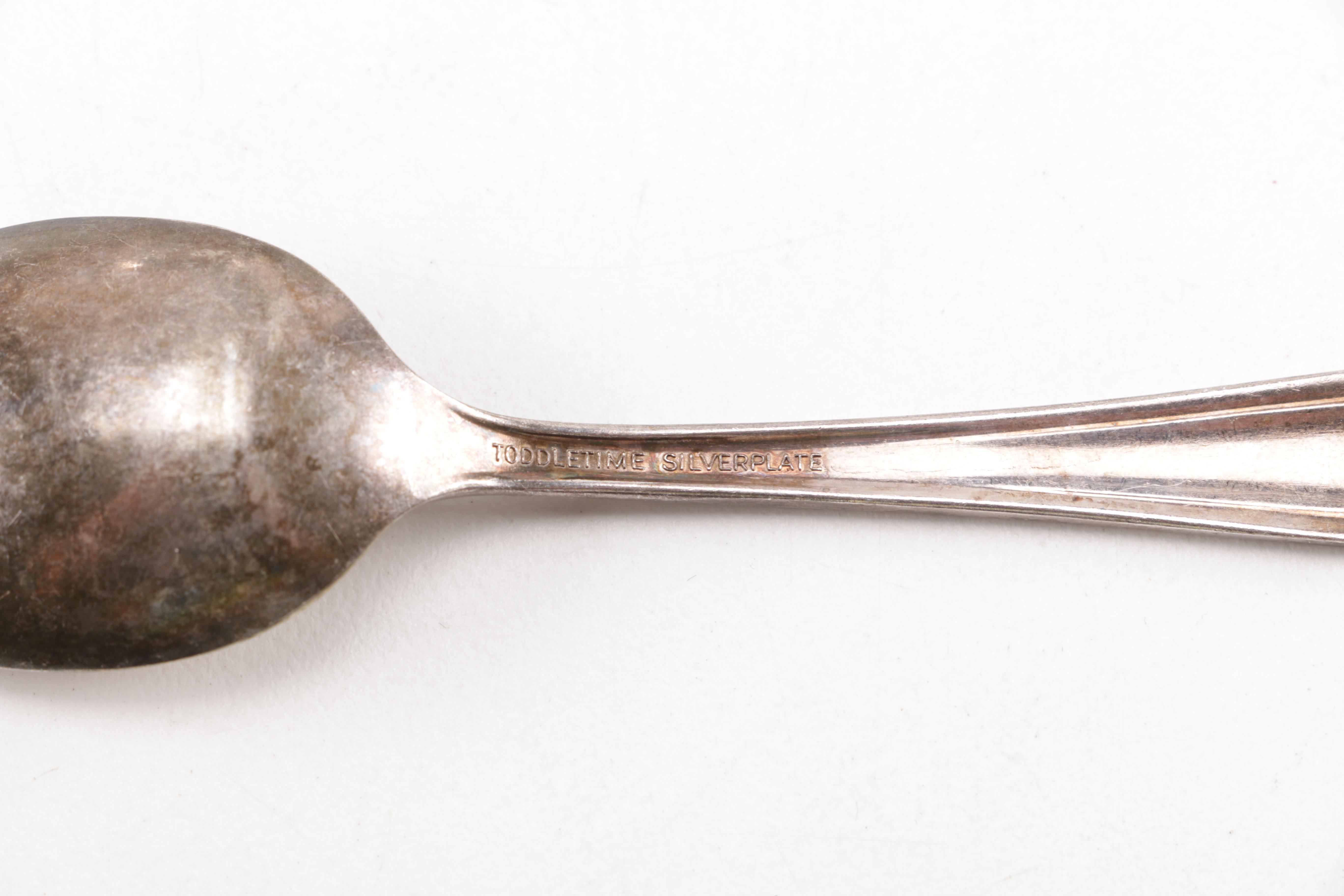 Towle Sterling Handled Cake Server and Assorted Silver Plate Flatware